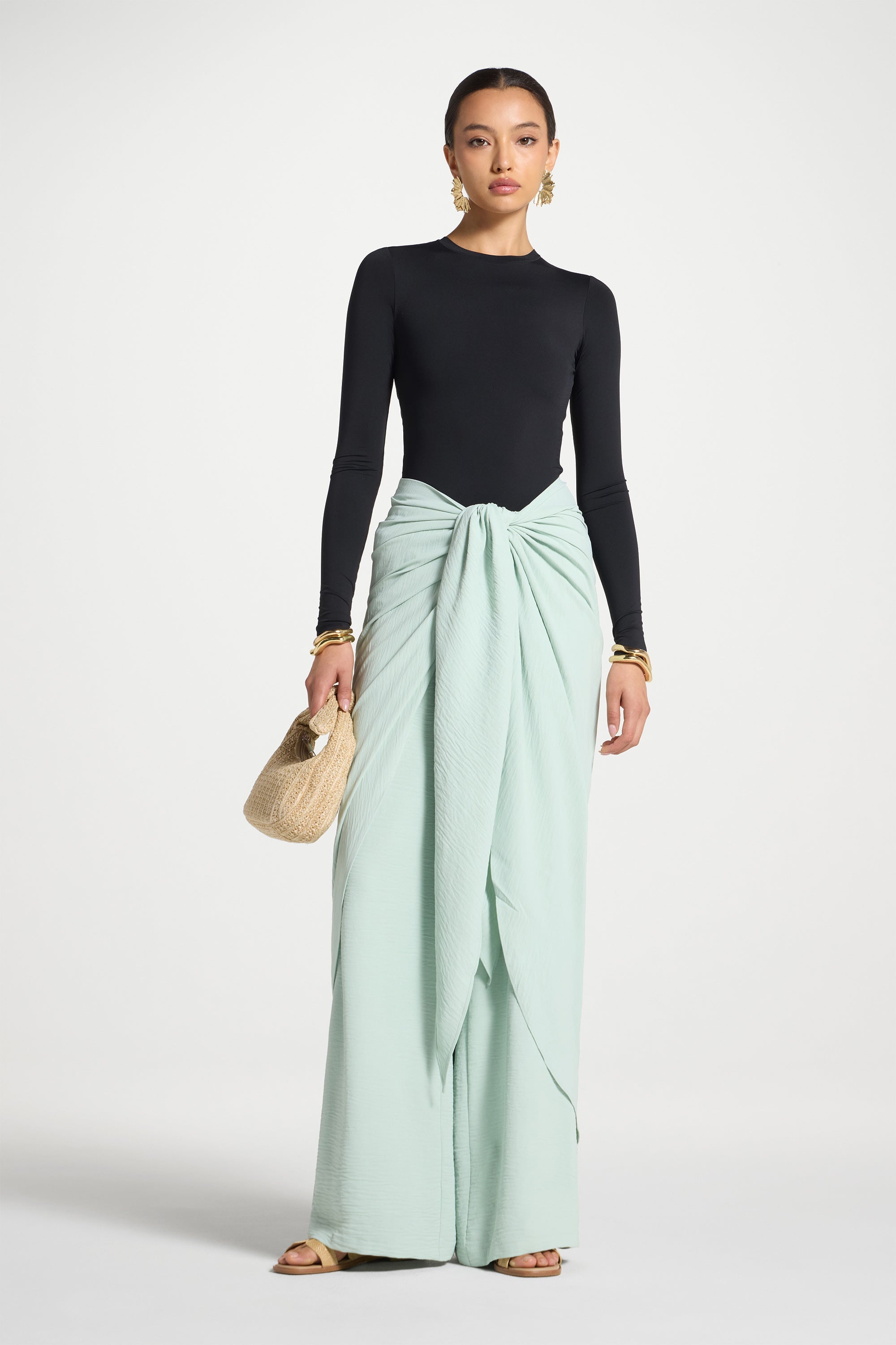 Safina Wrap Sarong & Pants Set - Mint Abayas Veiled 