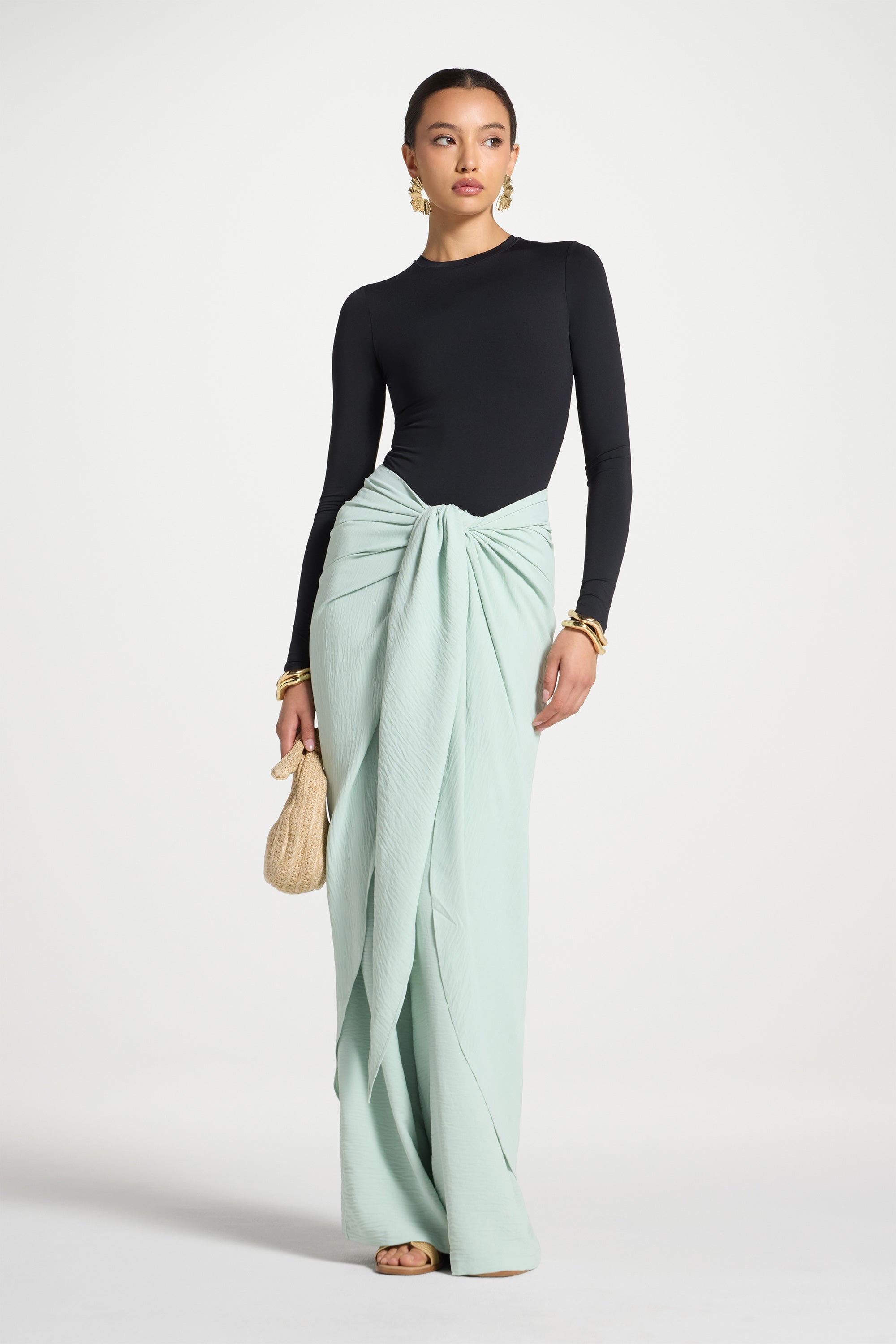 Safina Wrap Sarong & Pants Set - Mint Abayas Veiled 