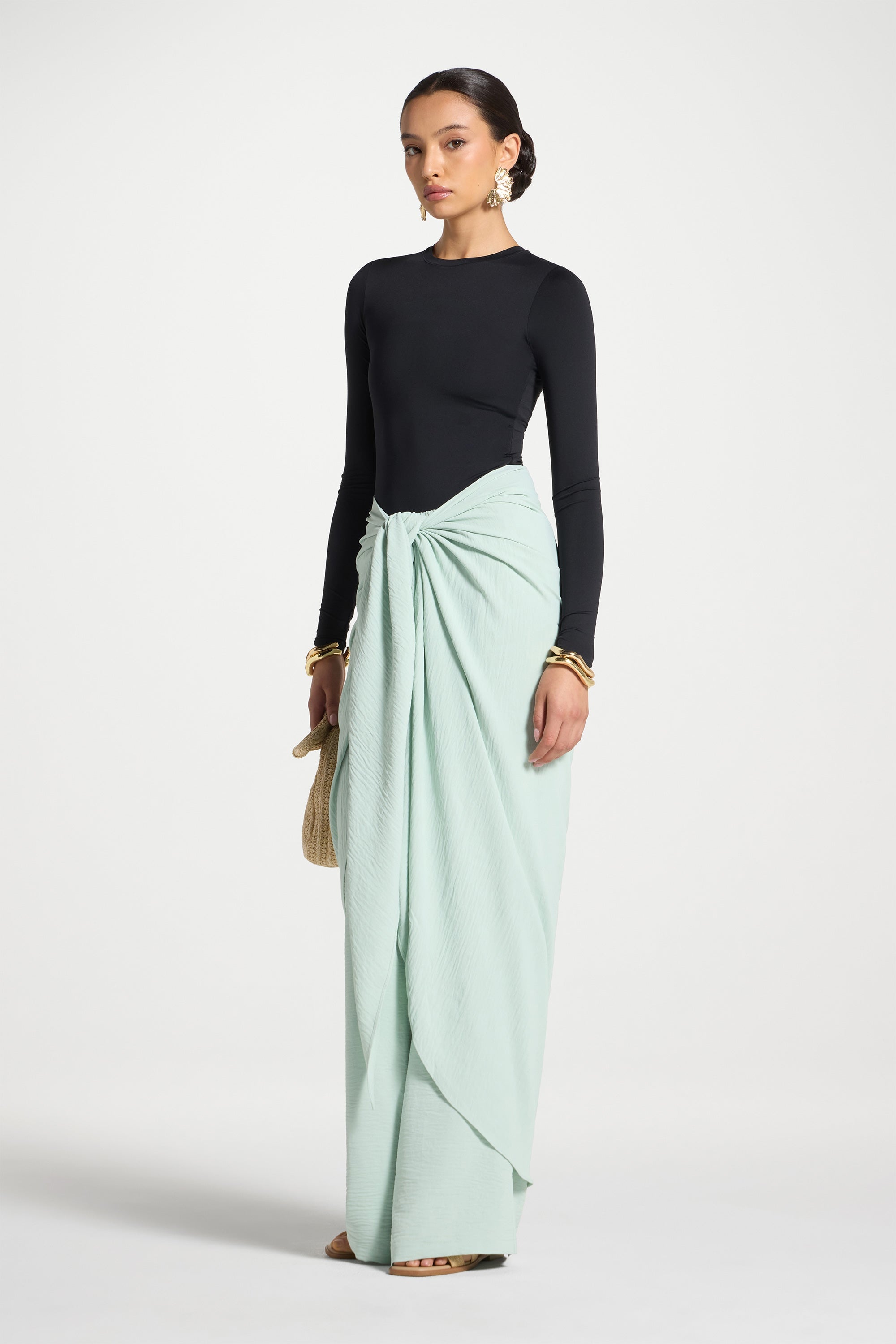 Safina Wrap Sarong & Pants Set - Mint Abayas Veiled 