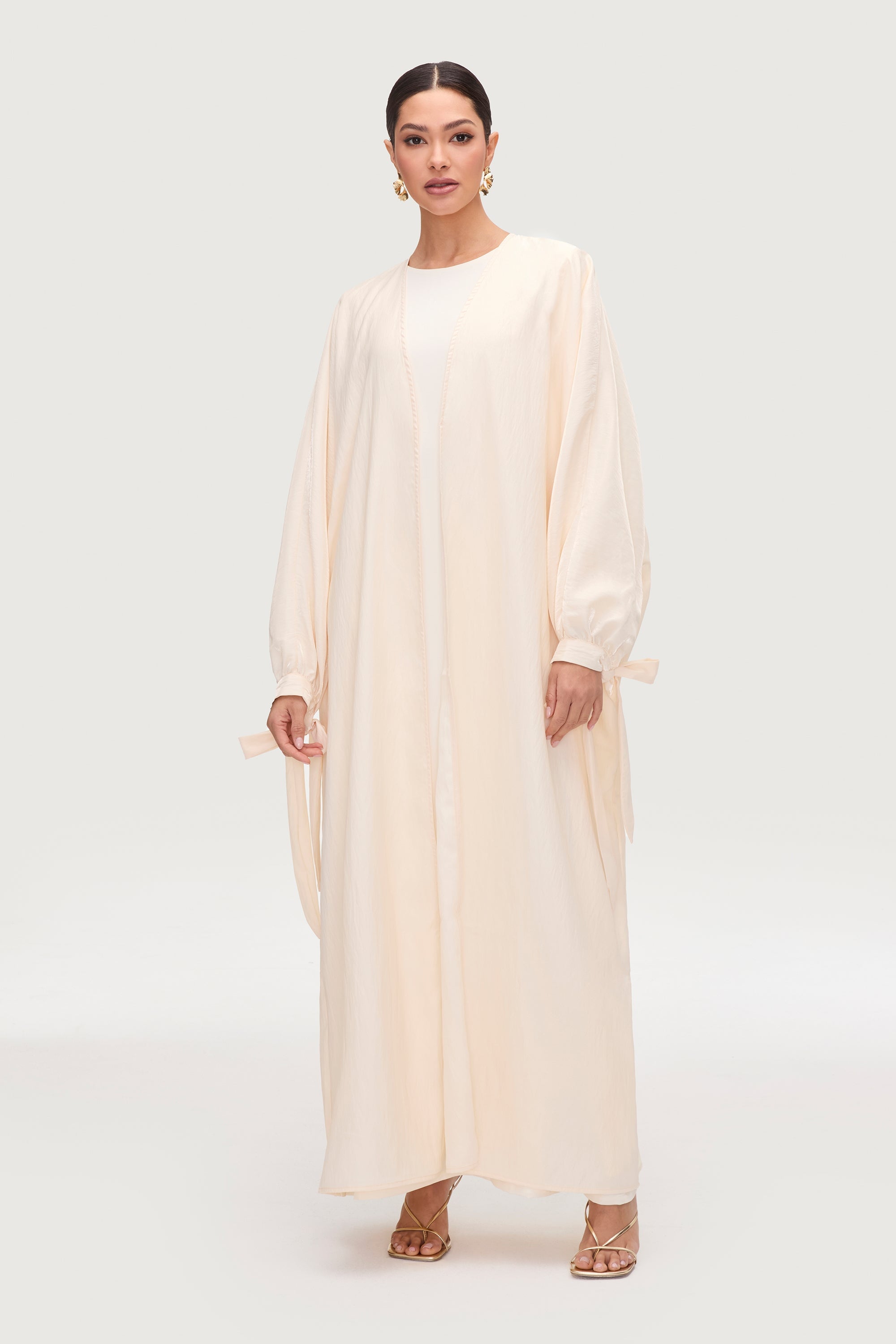 Safiyah Open Abaya - Panna Cotta Abayas Veiled 