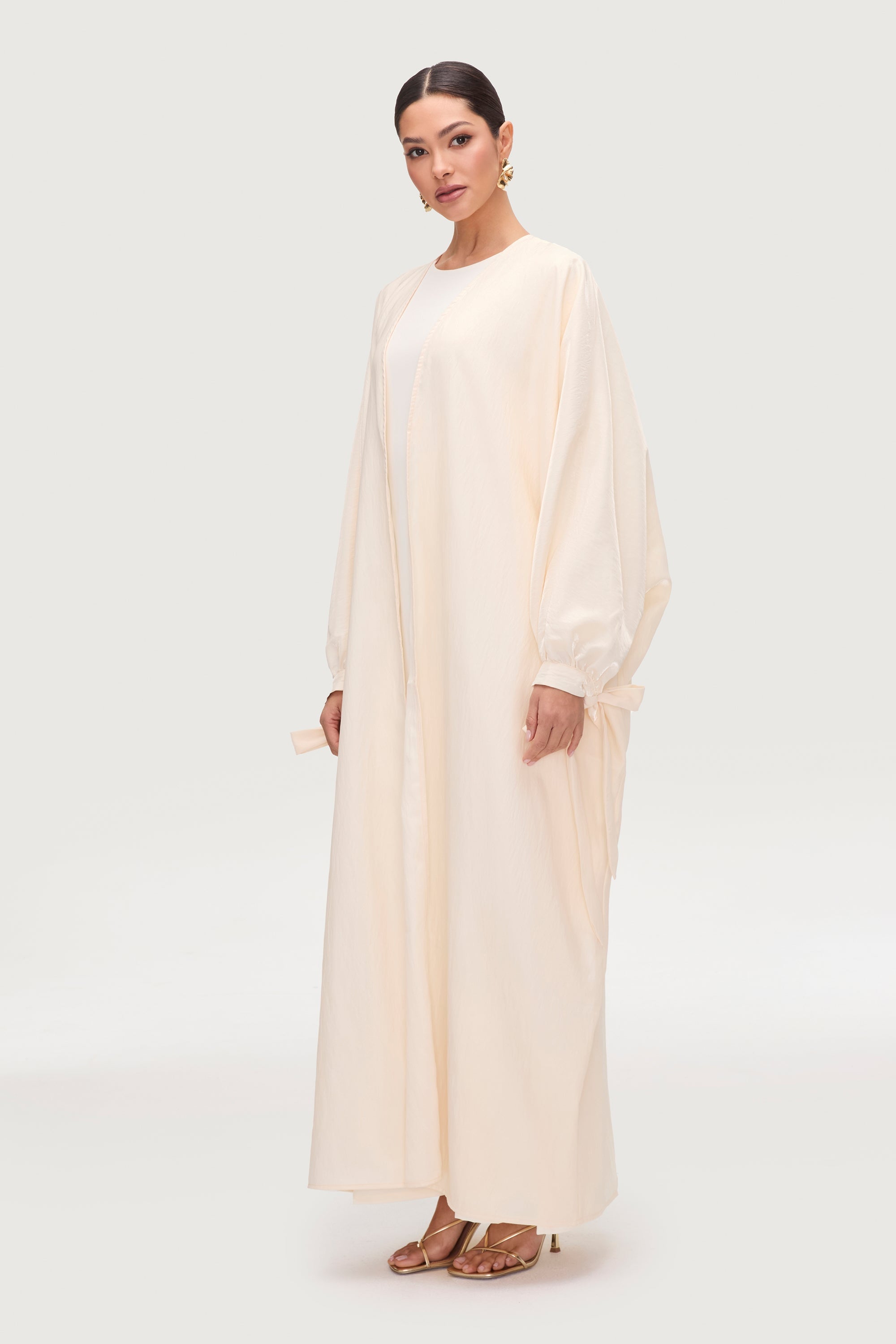 Safiyah Open Abaya - Panna Cotta Abayas Veiled 