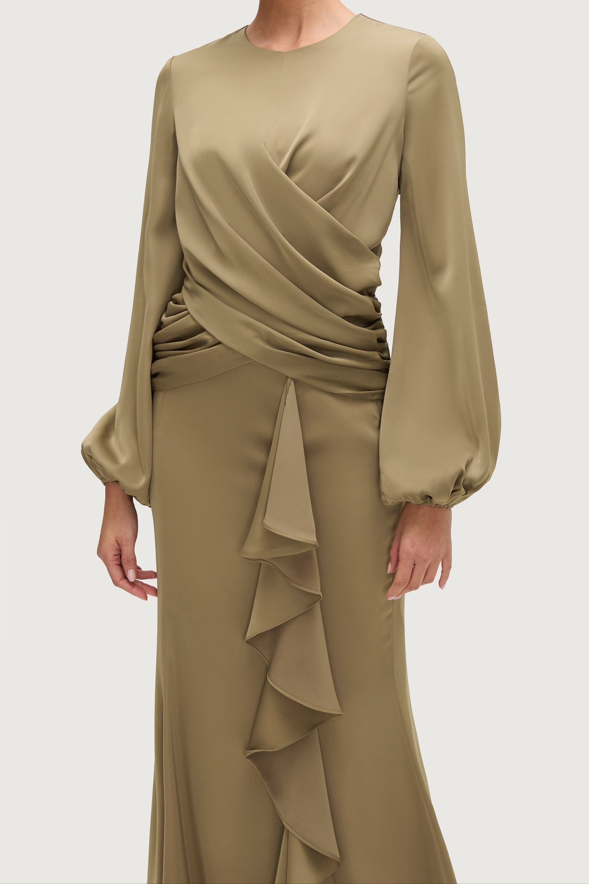 Sakinah Satin Drape Top - Desert Palm Tops Veiled Collection 