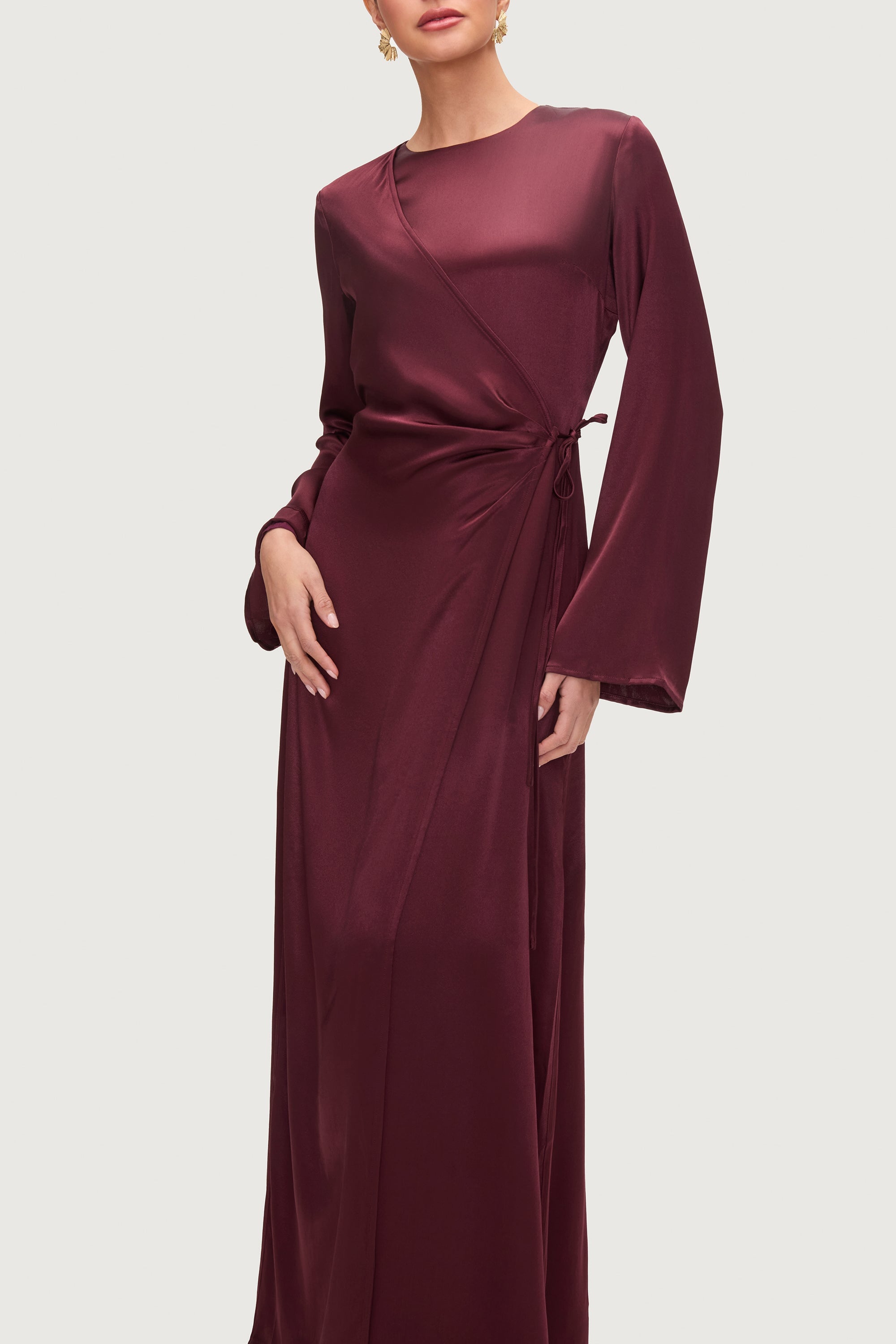 Samiya Silk Wrap Maxi Dress - Karaz Dresses Veiled 