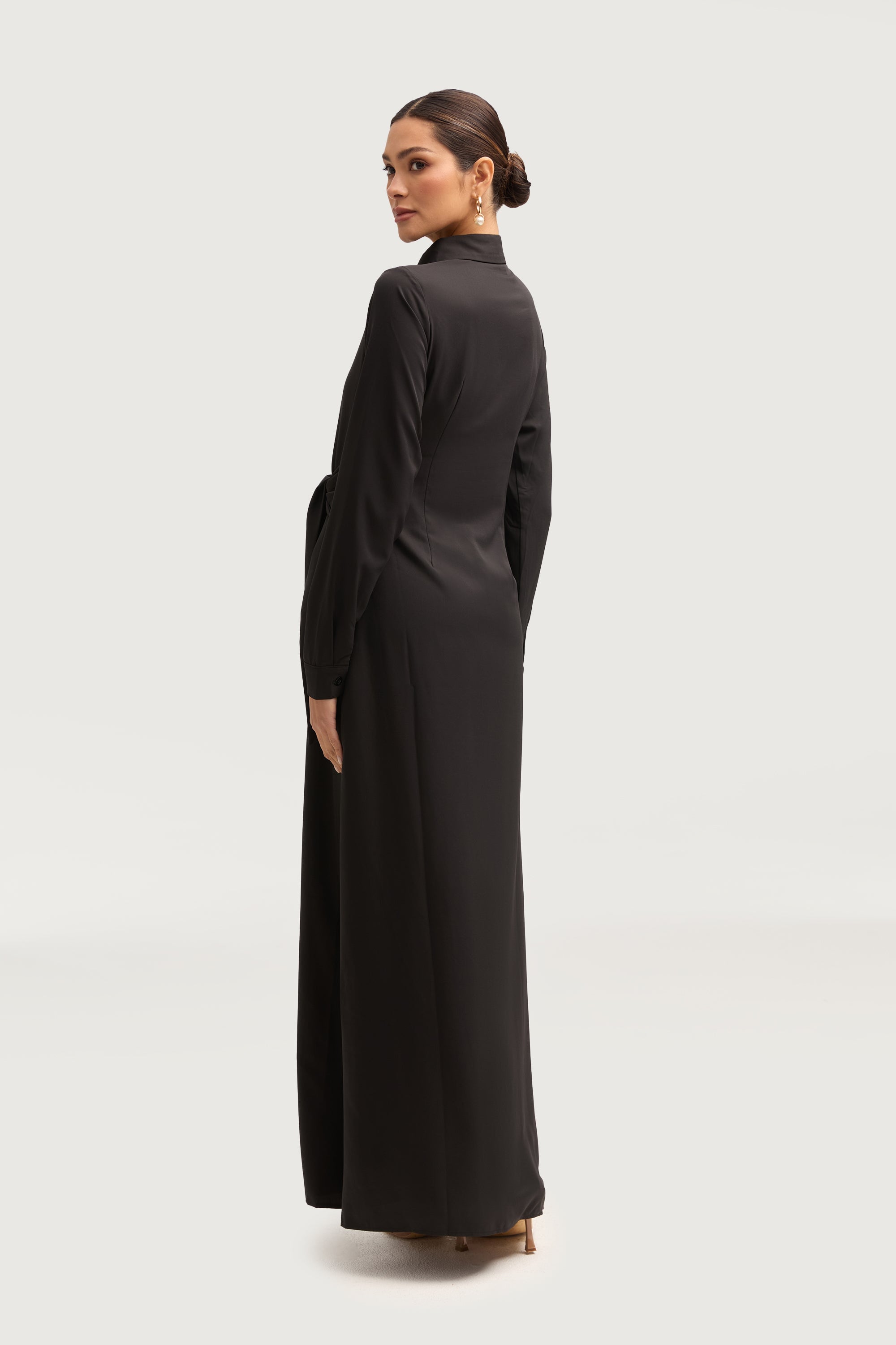 Sandra Side Tie Maxi Dress - Black Dresses Veiled 