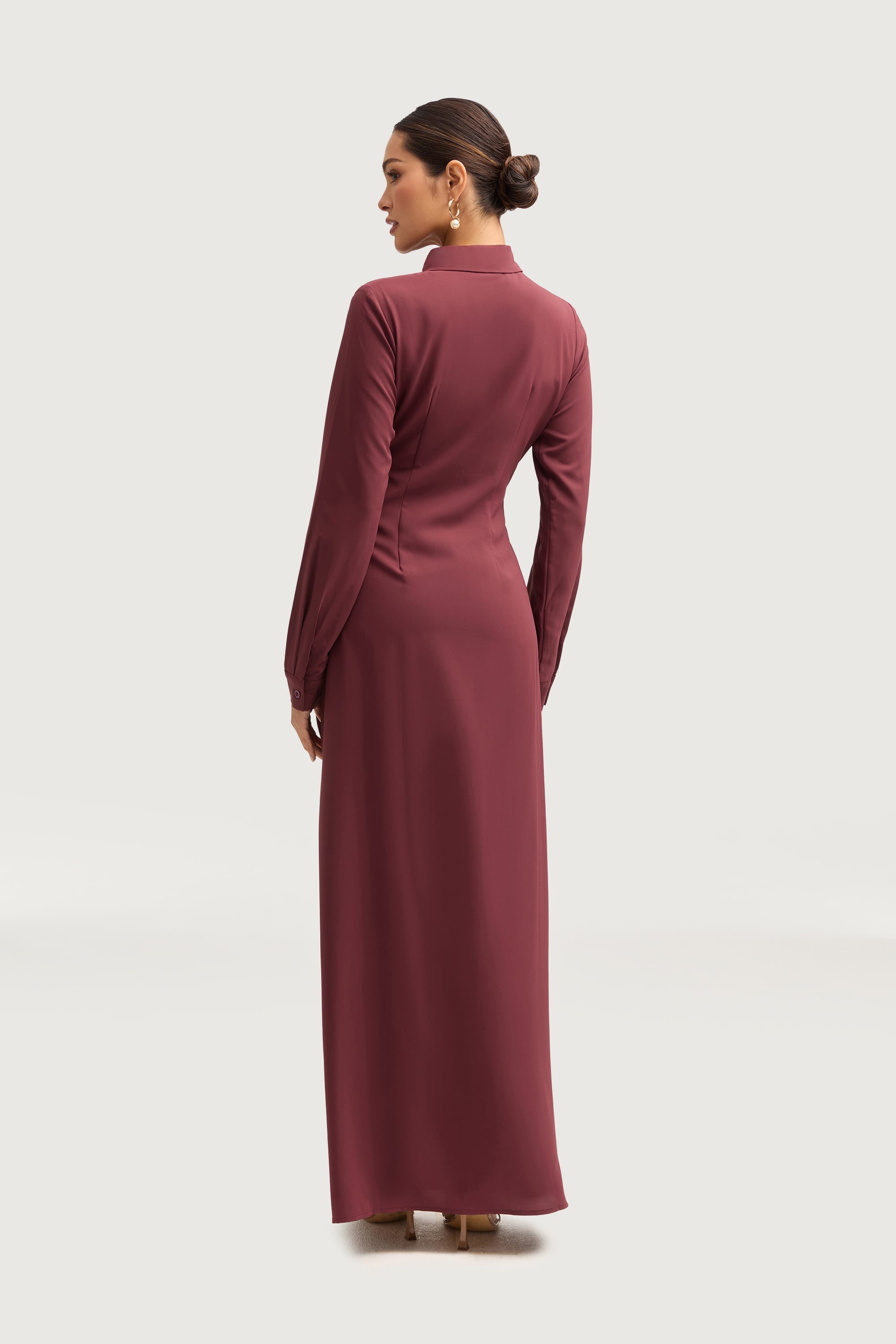 Sandra Side Tie Maxi Dress - Marron Dresses Veiled 