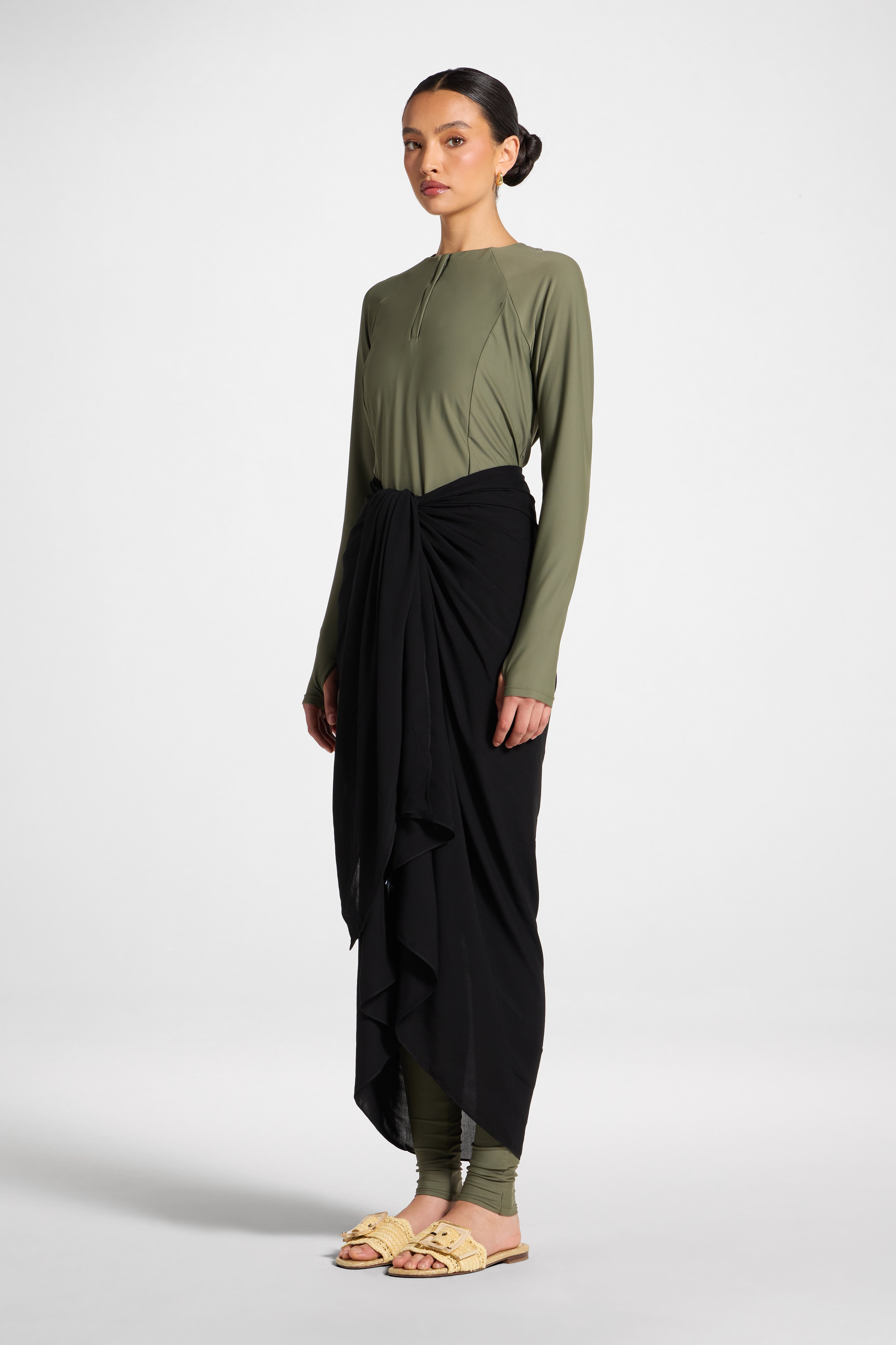Sarong Scarf Cover Up - Black Swim Veiled 
