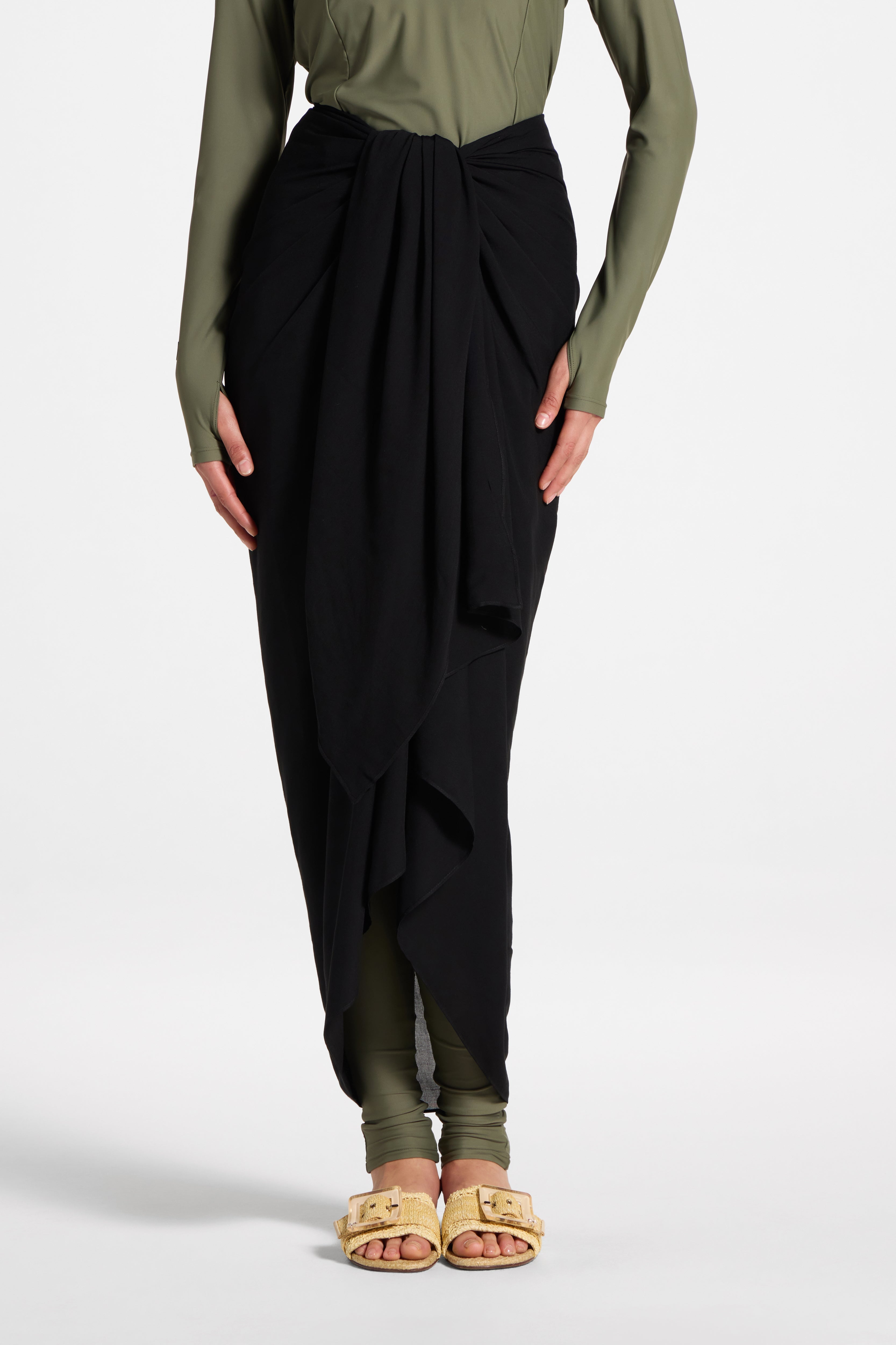 Sarong Scarf Cover Up - Black Swim Veiled 