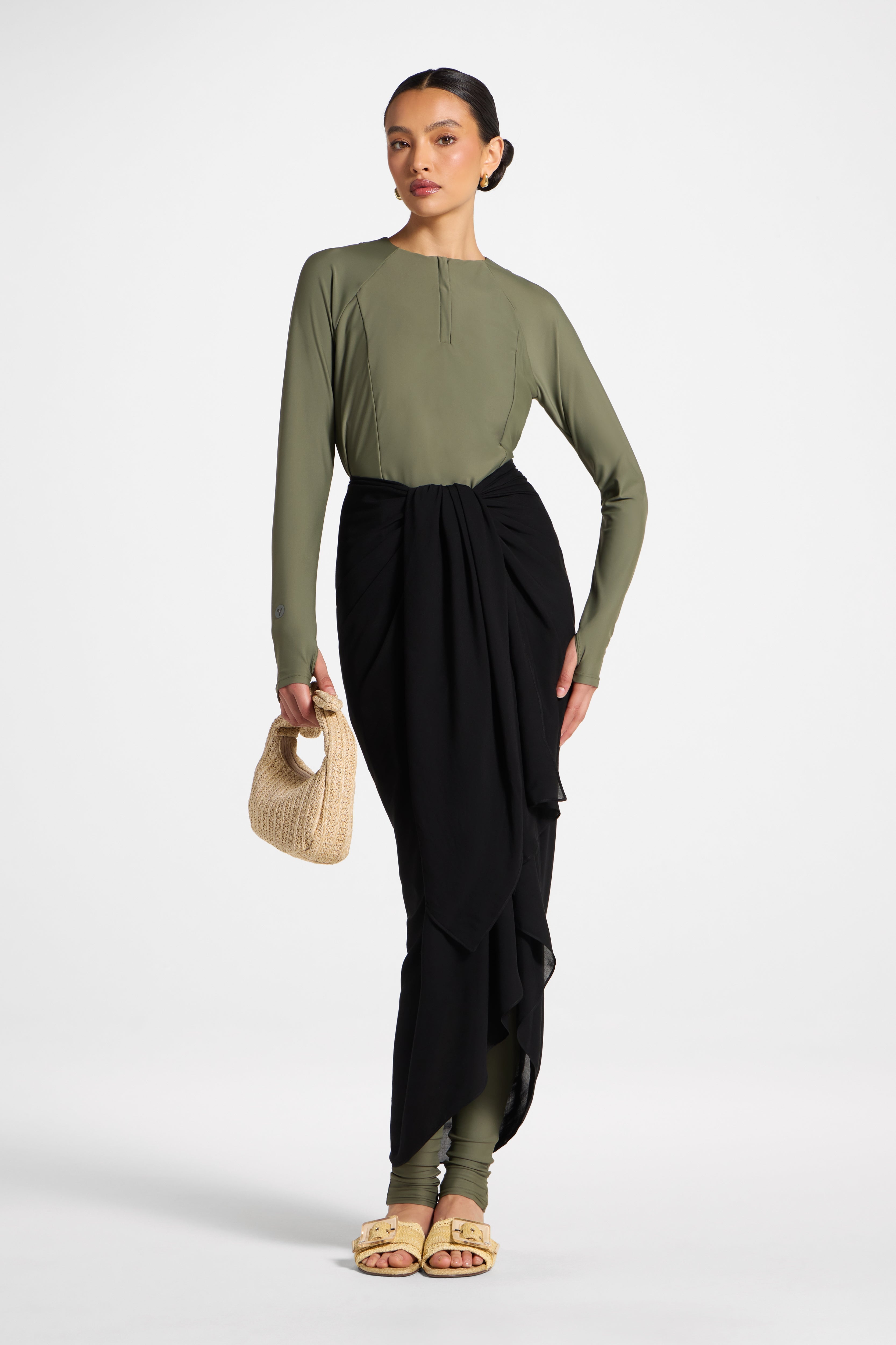 Sarong Scarf Cover Up - Black Swim Veiled 