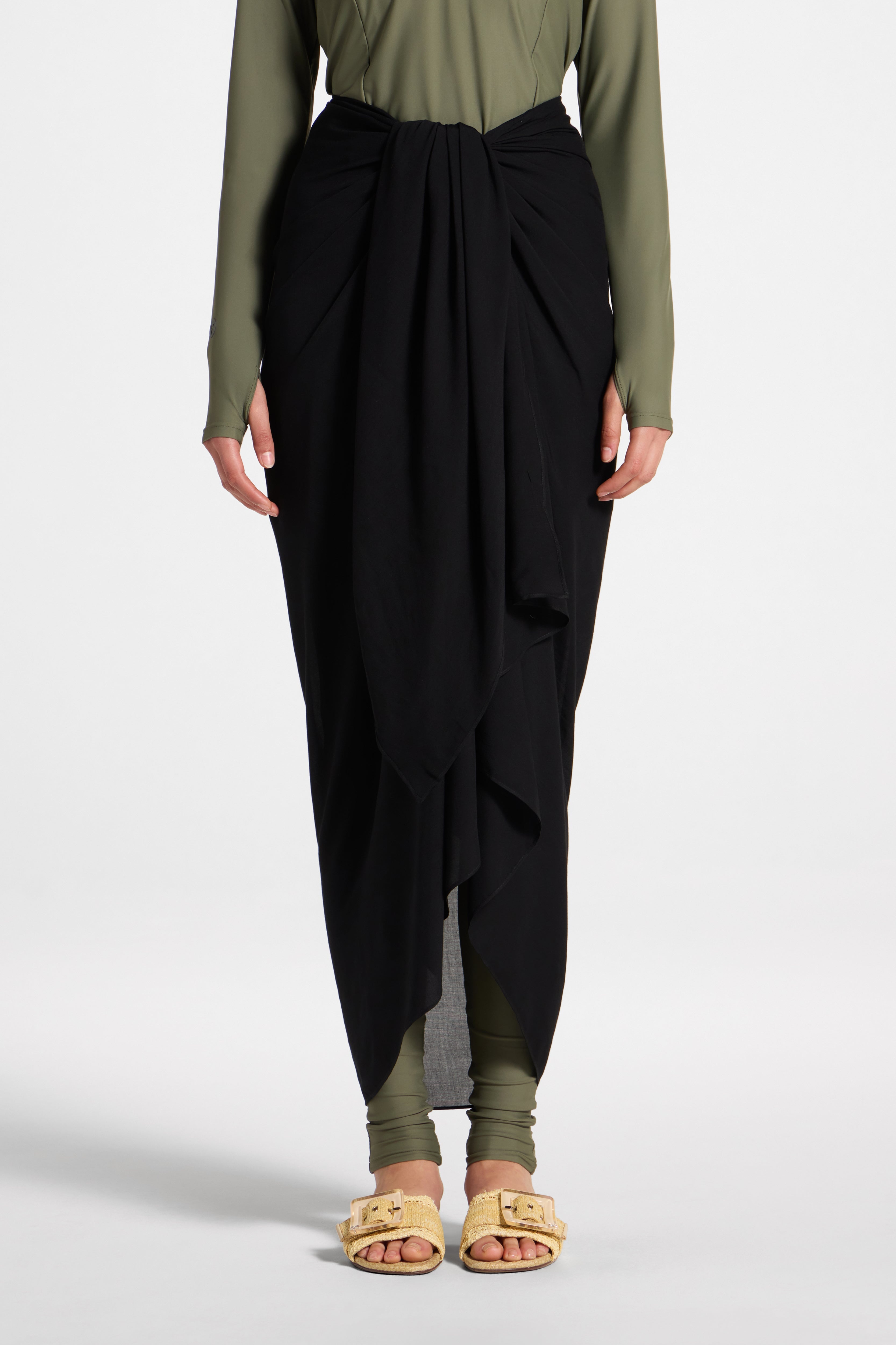 Sarong Scarf Cover Up - Black Swim Veiled 