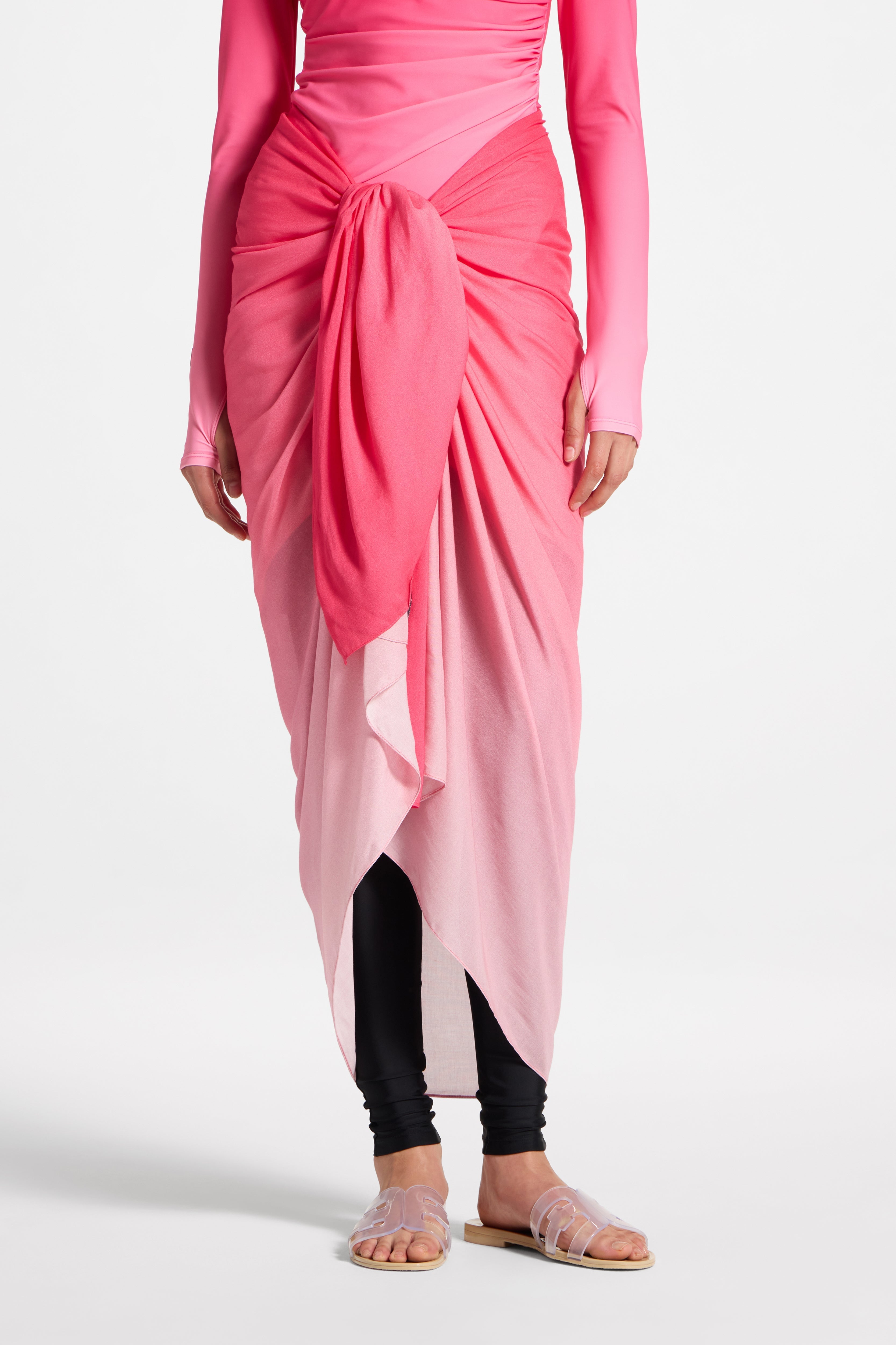 Sarong Scarf Cover Up - Coral Ombre Swim Veiled 