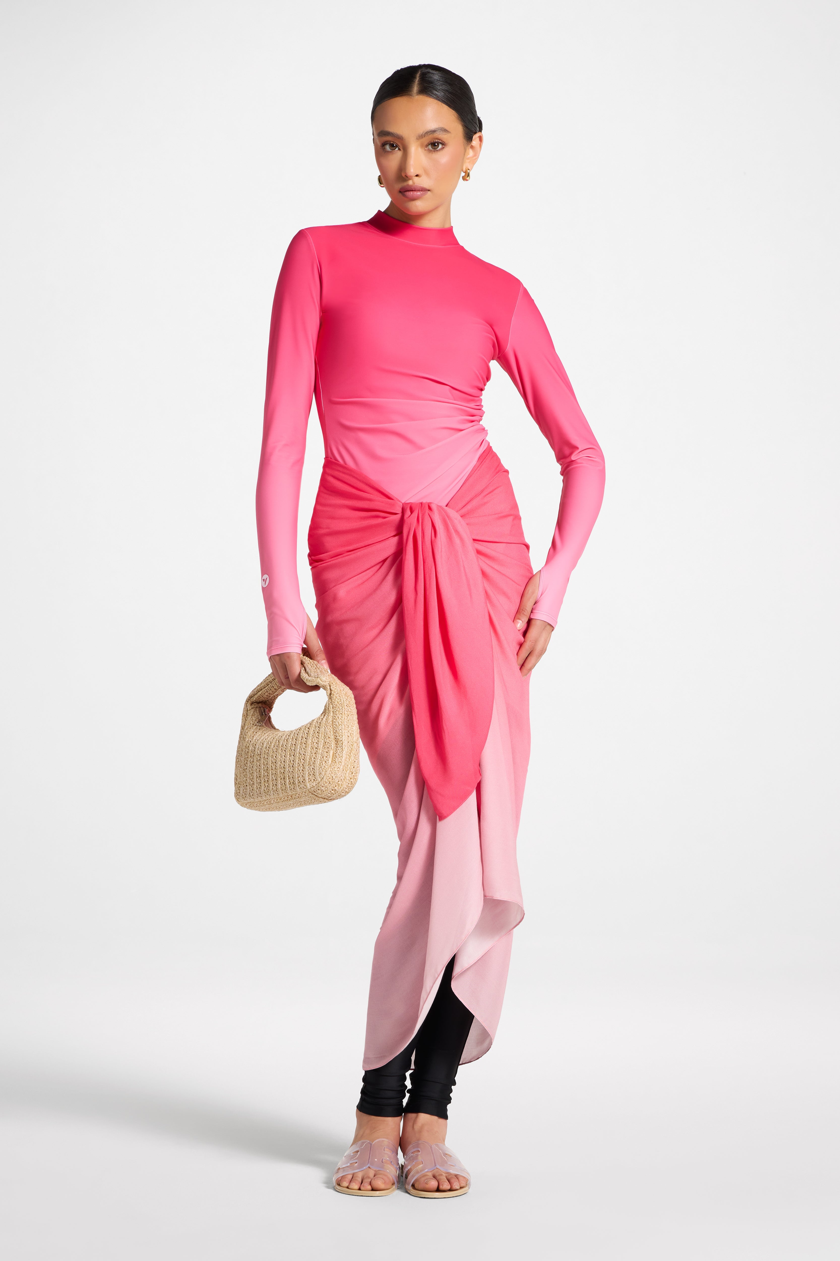 Sarong Scarf Cover Up - Coral Ombre Swim Veiled 