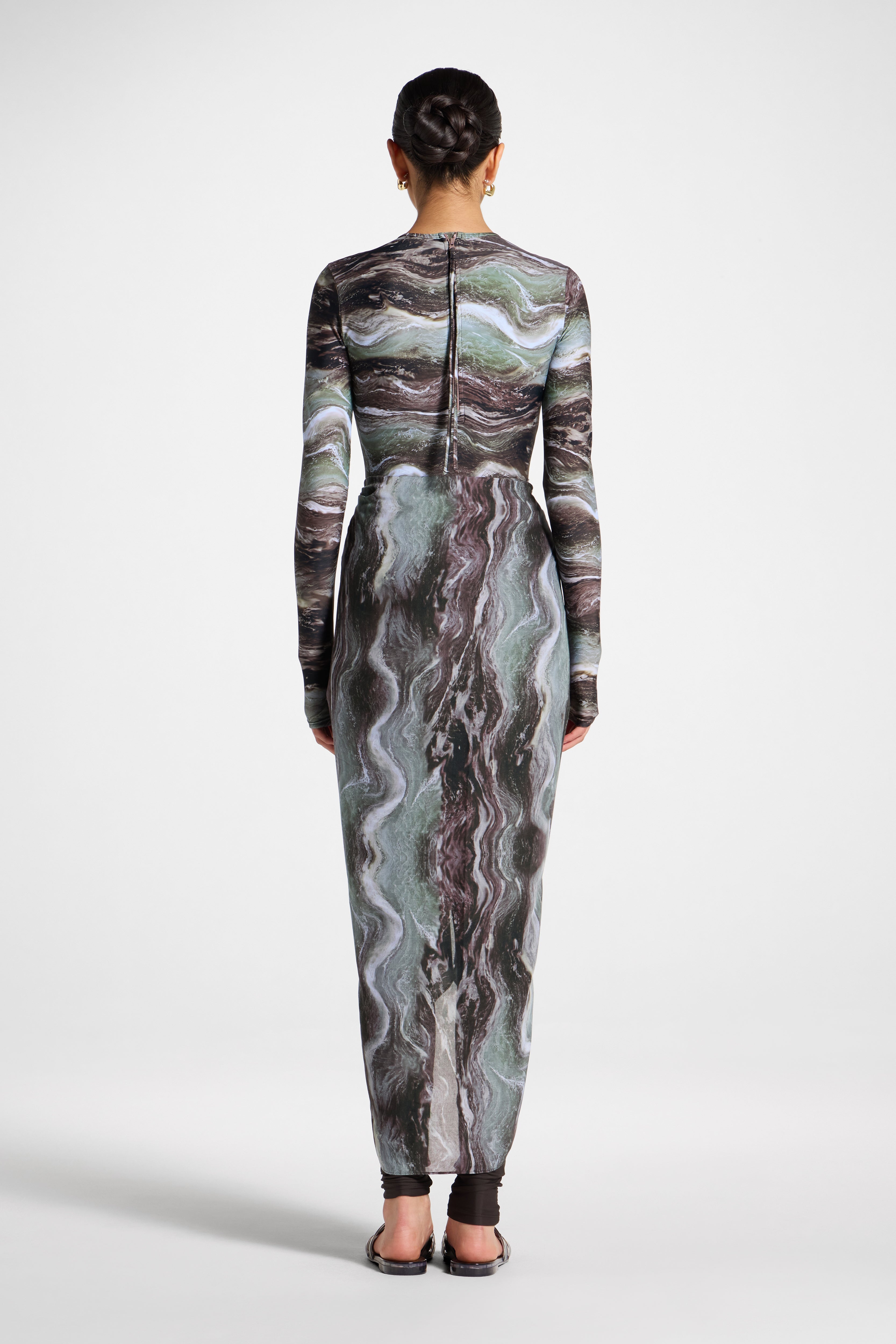 Sarong Scarf Cover Up - Earth Marble Swim Veiled 