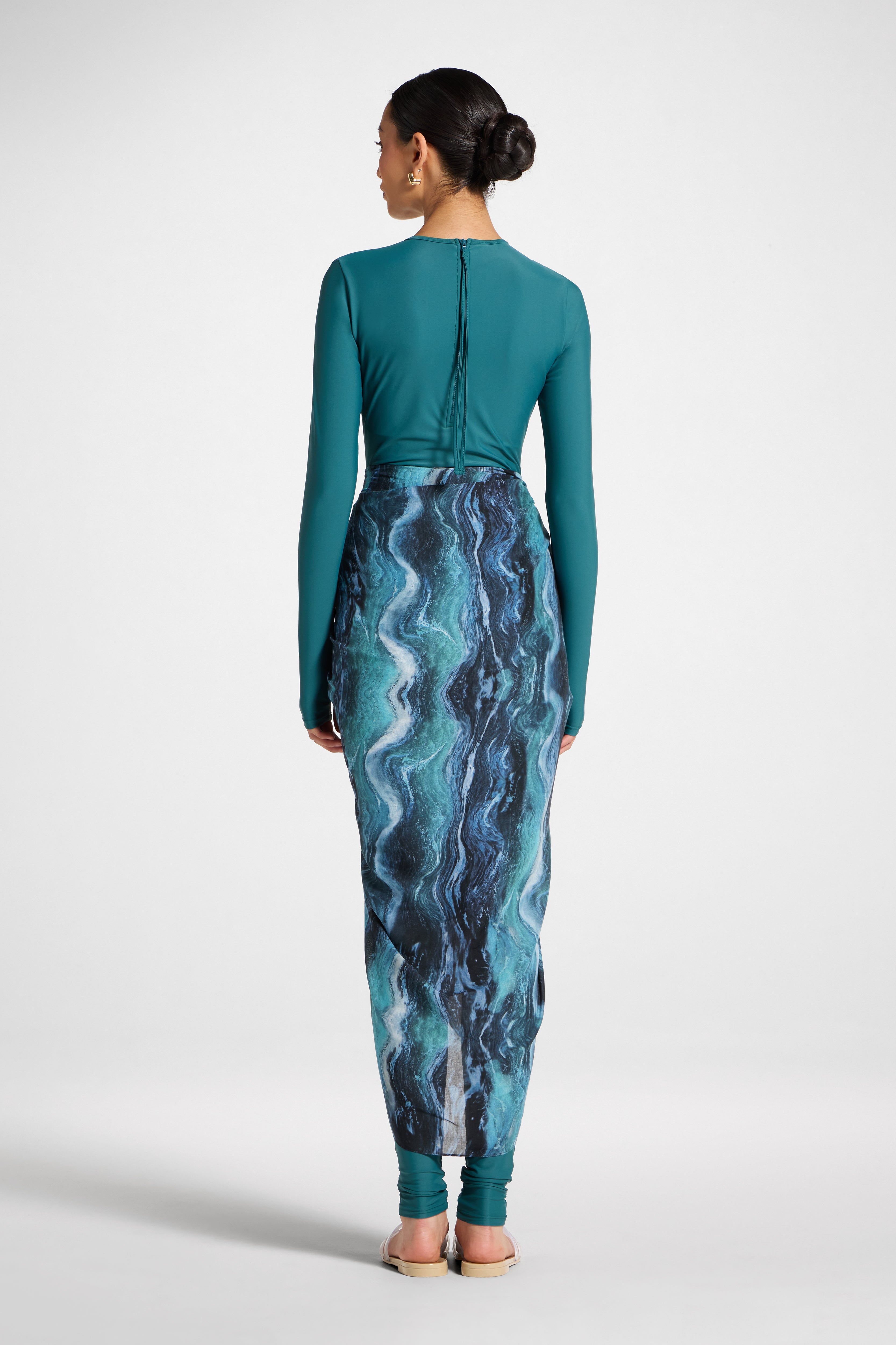 Sarong Scarf Cover Up - Ocean Ripple Swim Veiled 