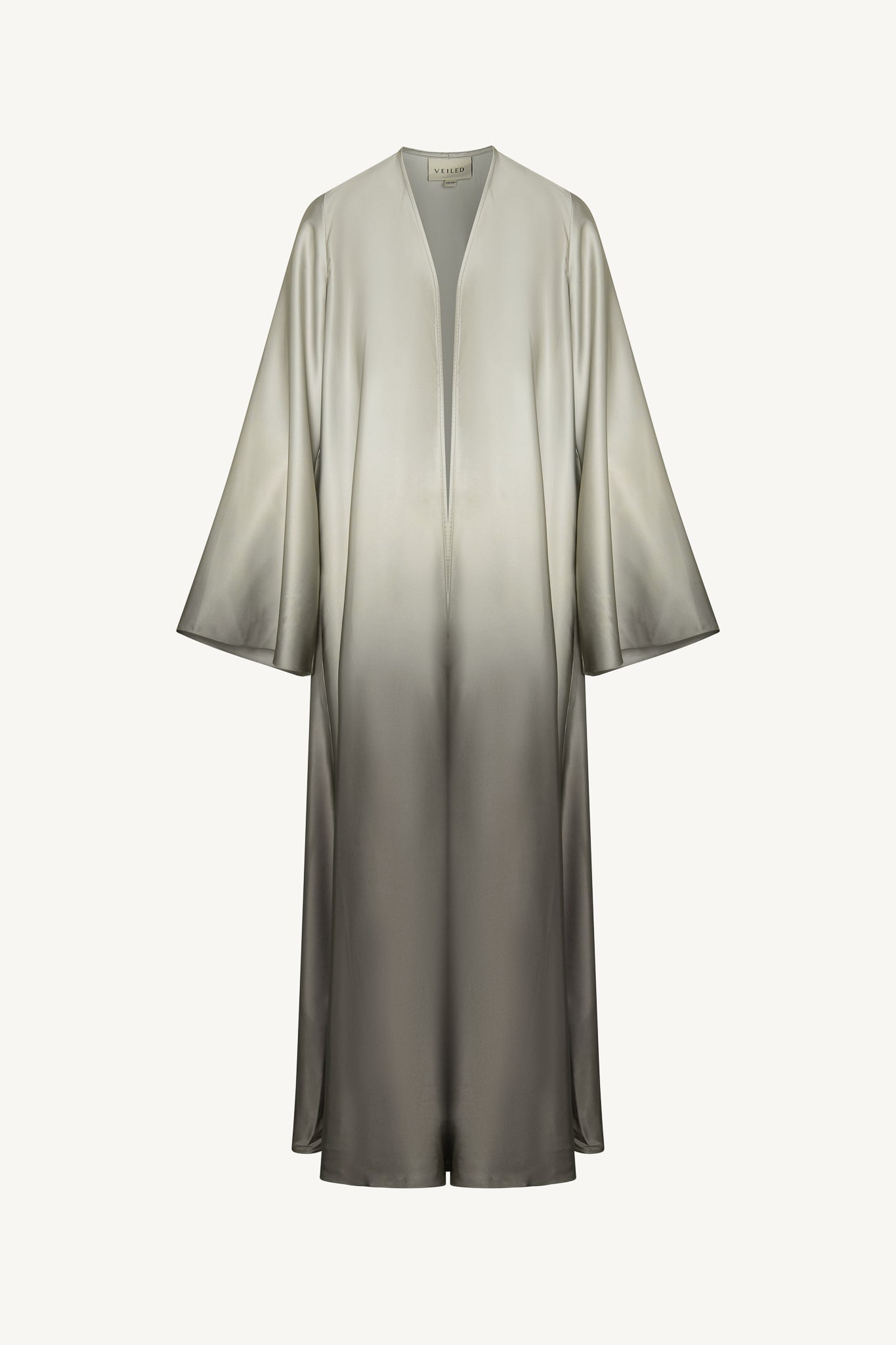 Satin Ombre Open Abaya - Truffle Abayas Veiled 