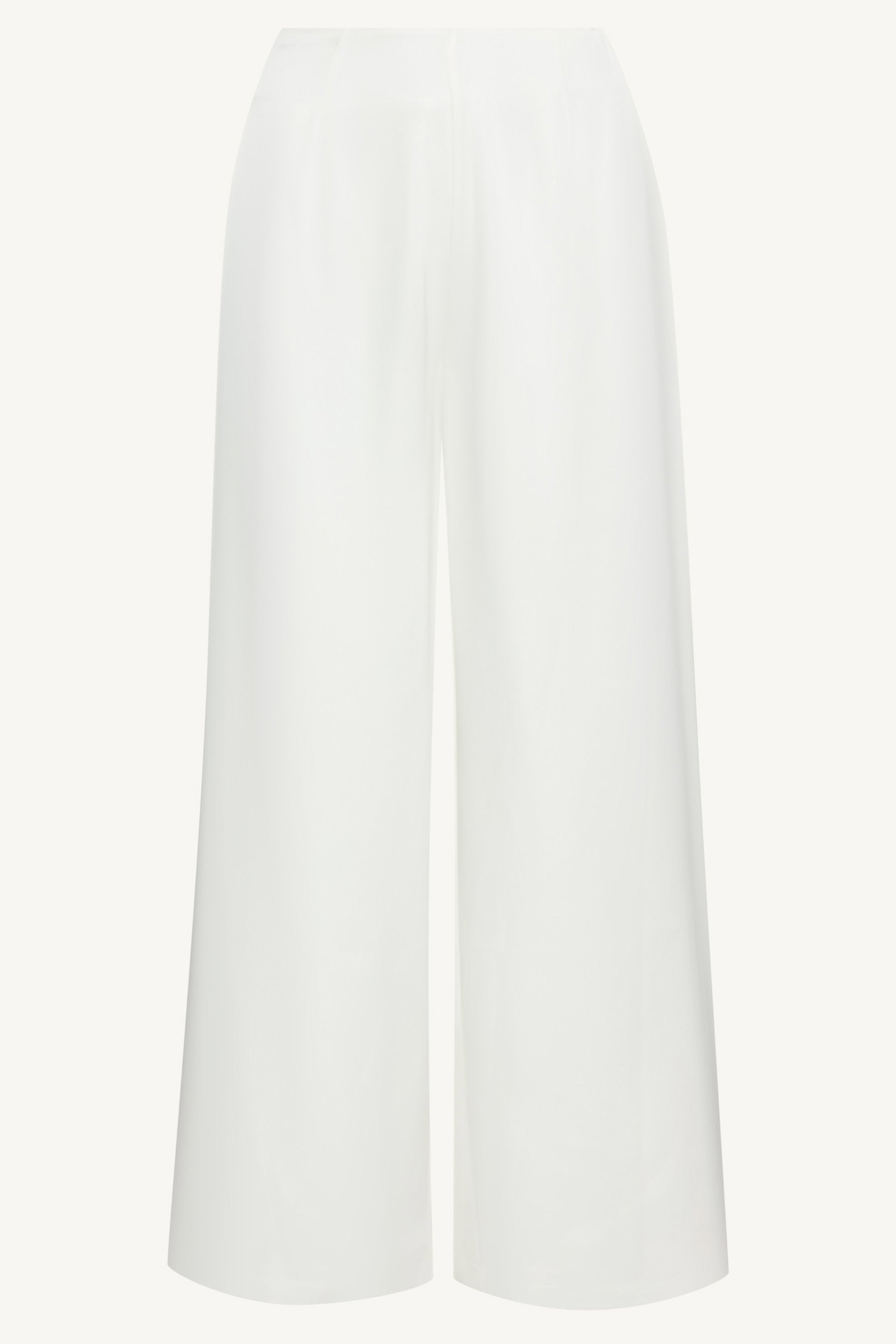 Satin Wide Leg Pants - White Bottoms Veiled Collection 