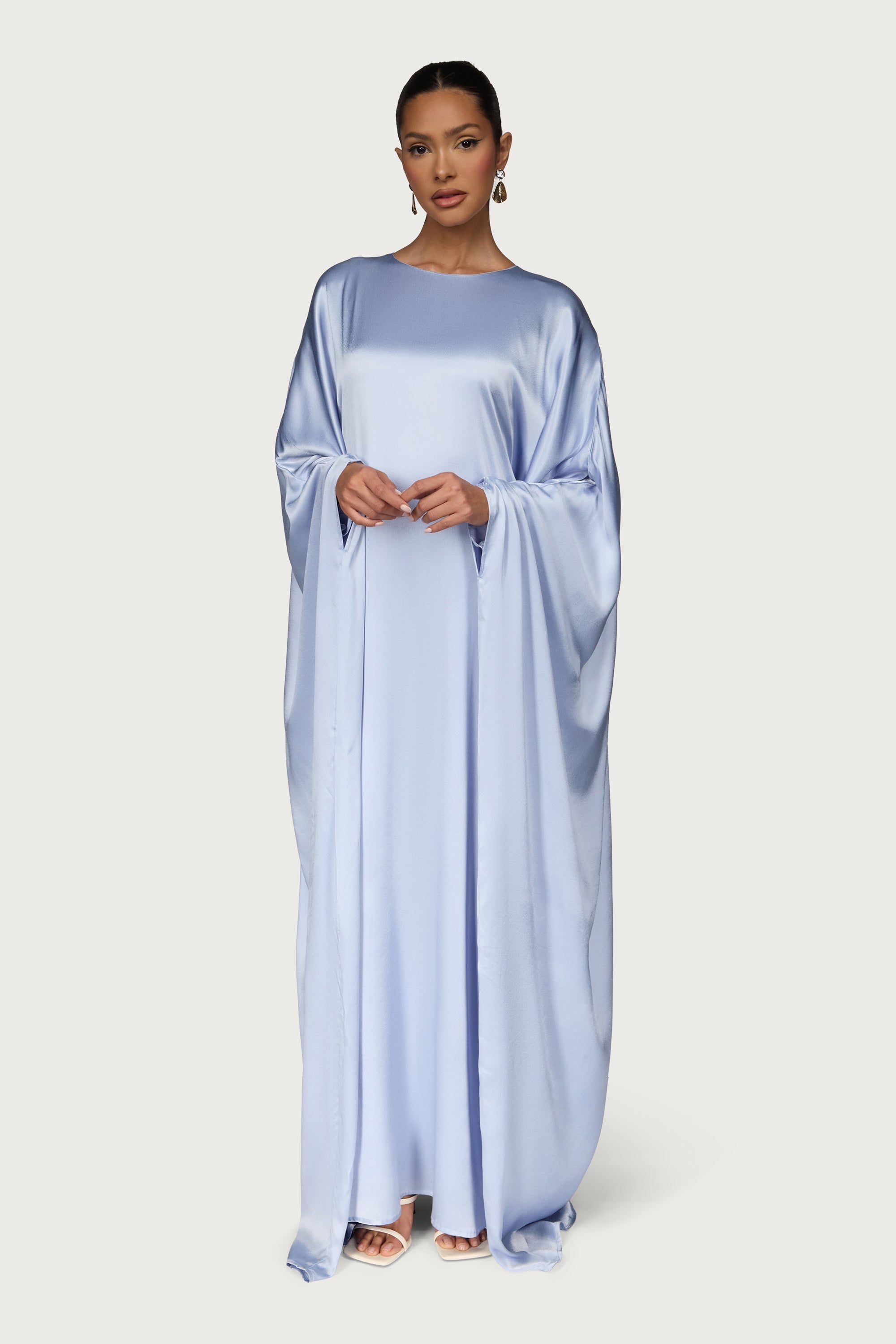 Selene Silk Butterfly Maxi Dress - Pastel Blue Dresses Veiled 