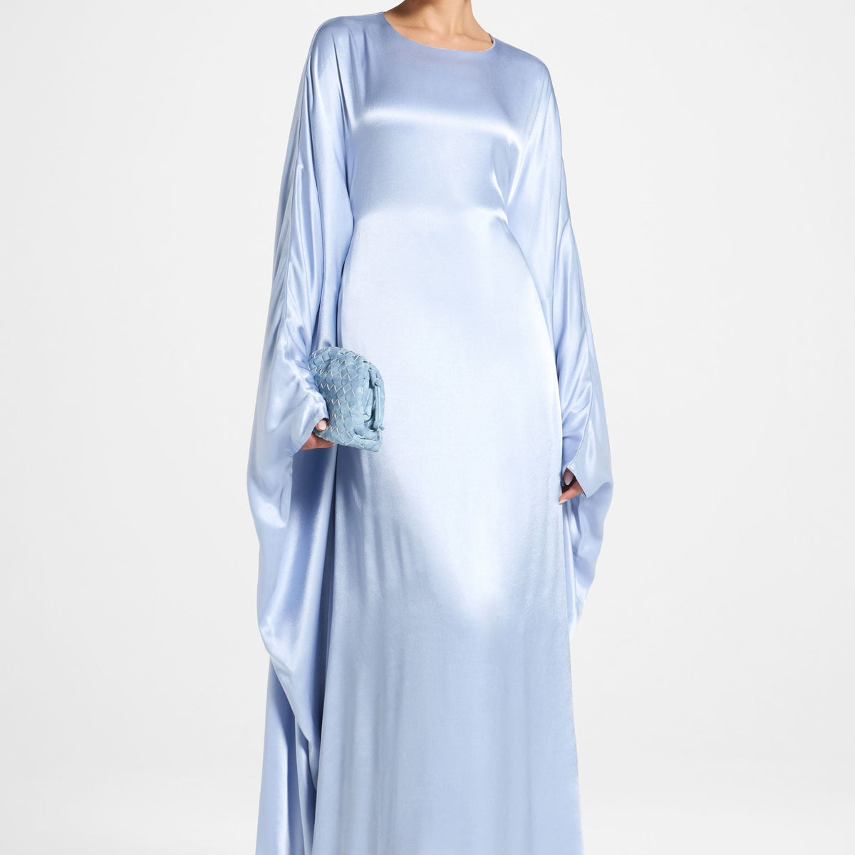 Selene Silk Butterfly Maxi Dress - Pastel Blue Selene Silk Butterfly Maxi Dress - Pastel Blue