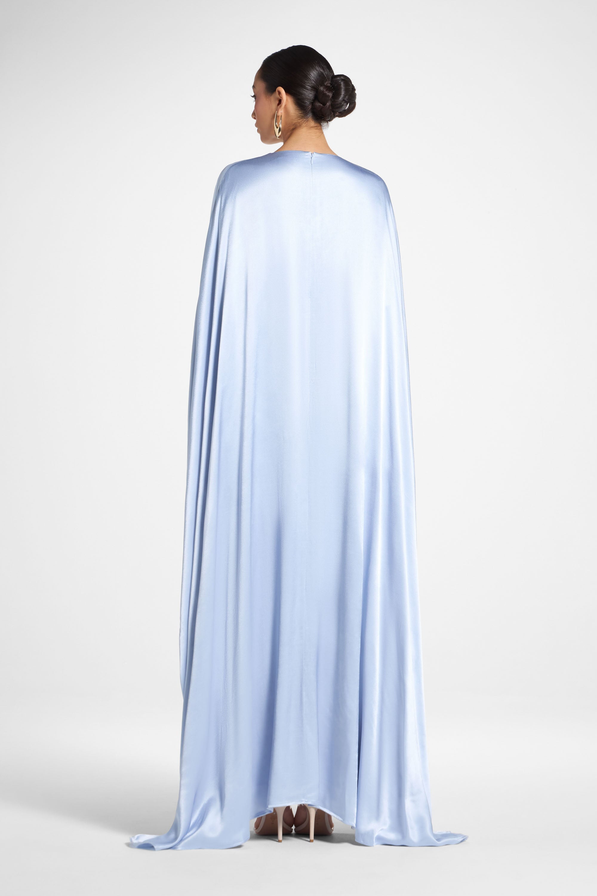 Selene Silk Butterfly Maxi Dress - Pastel Blue Dresses Veiled 
