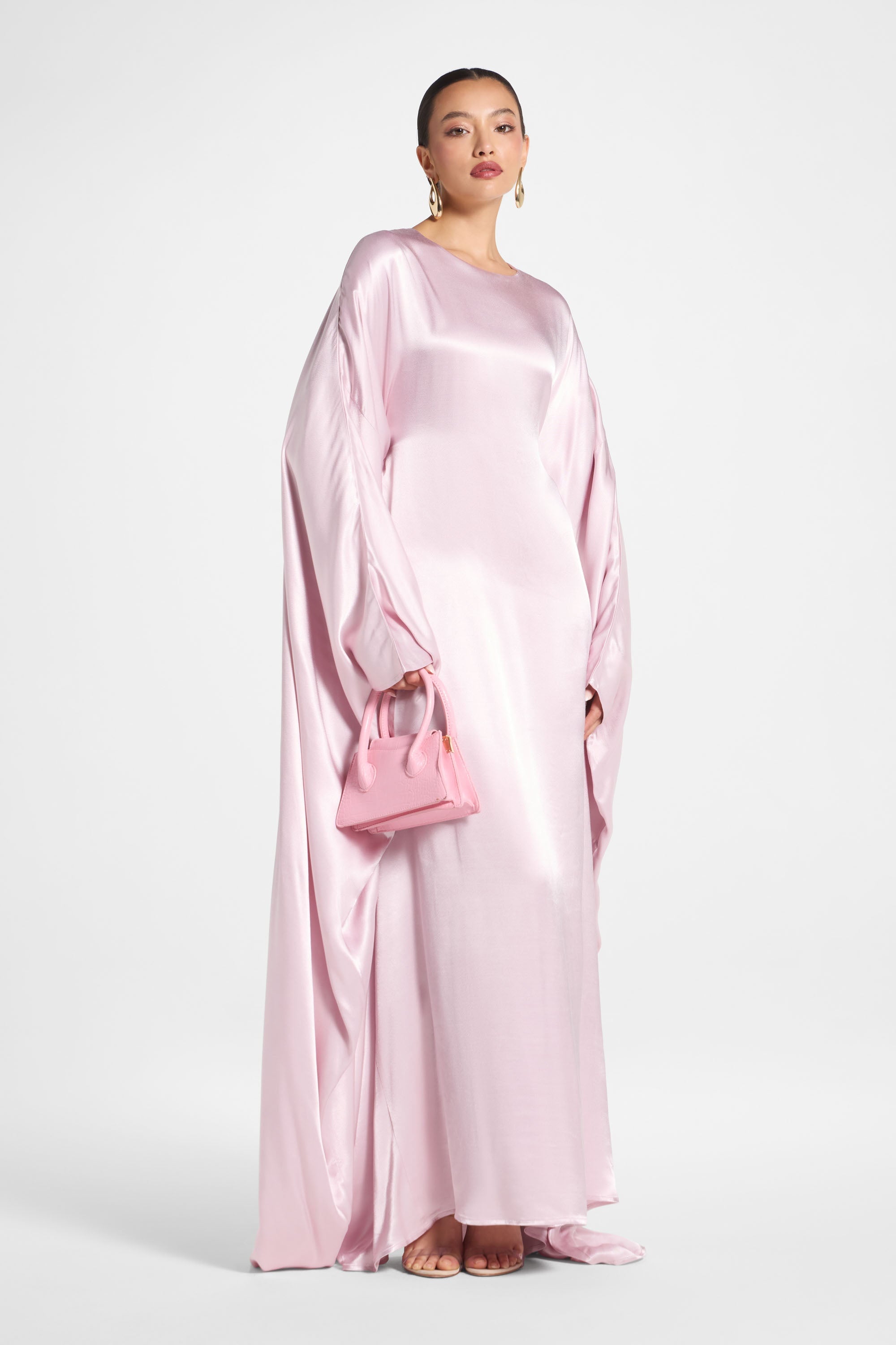 Selene Silk Butterfly Maxi Dress - Pastel Pink Dresses Veiled 