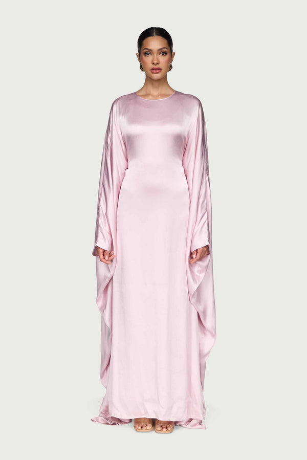 Selene Silk Butterfly Maxi Dress - Pastel Pink Dresses Veiled 