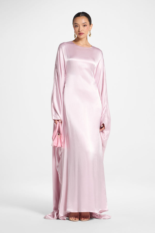 Selene Silk Butterfly Maxi Dress - Pastel Pink Dresses Veiled 