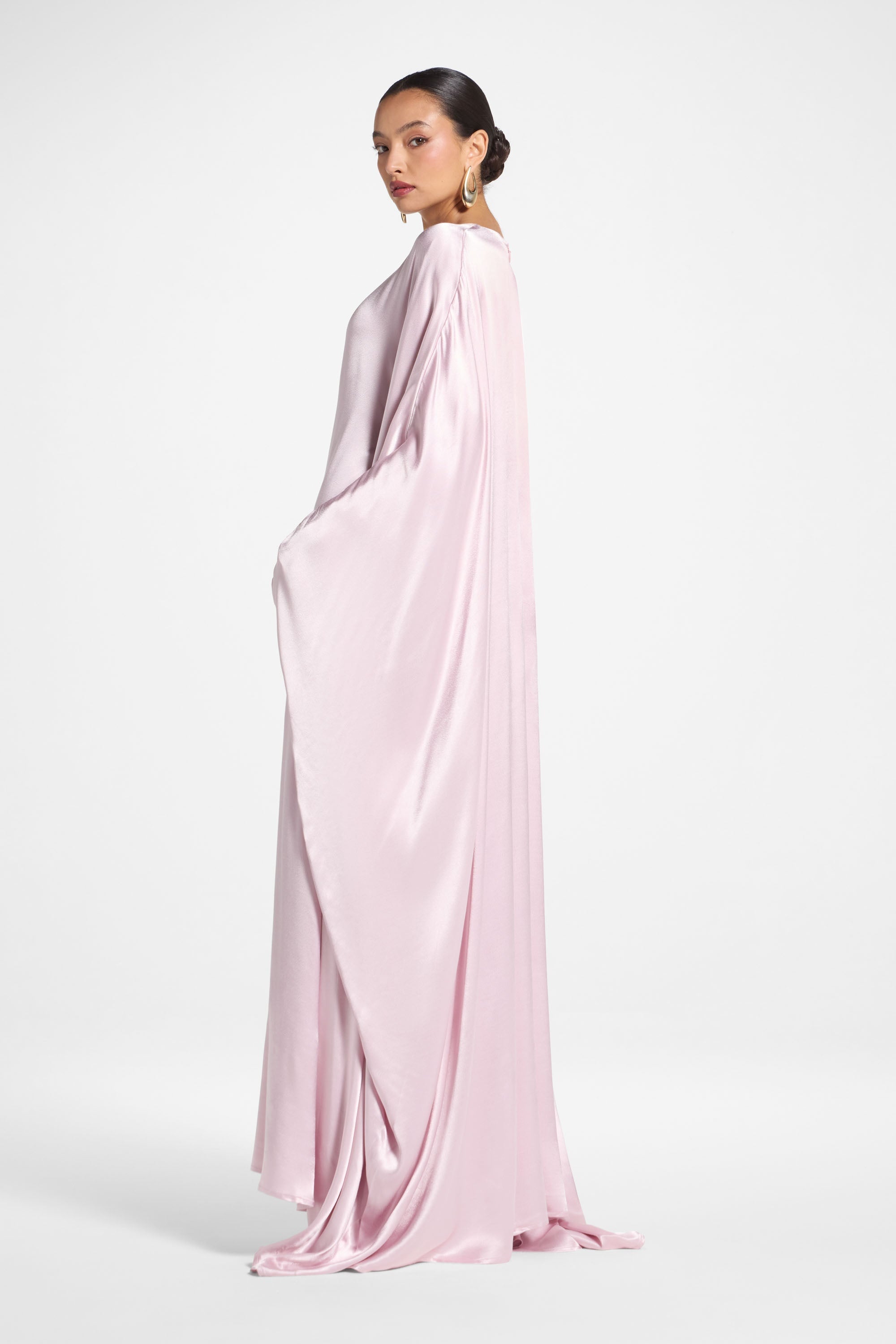 Selene Silk Butterfly Maxi Dress - Pastel Pink Dresses Veiled 