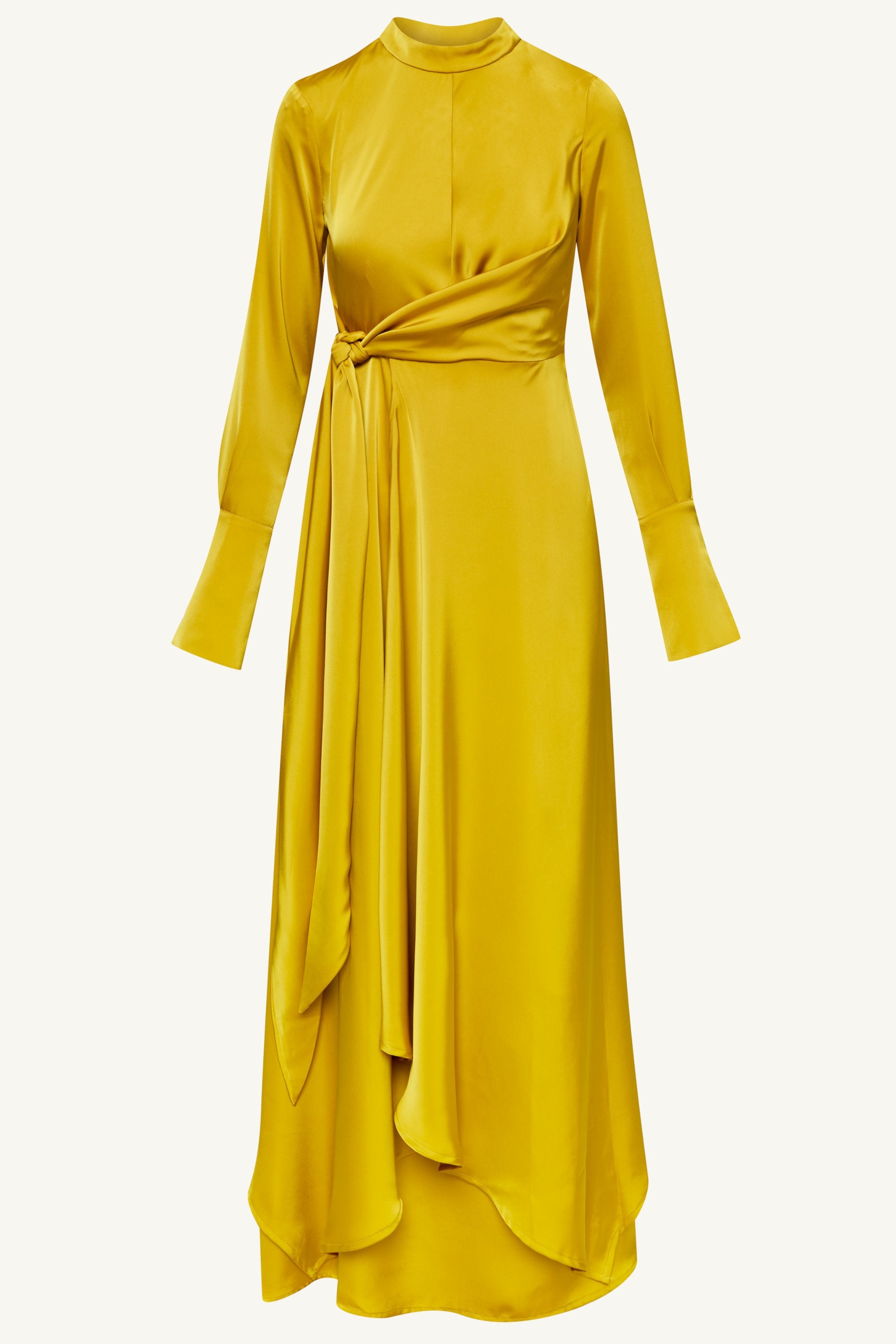 Serena Satin Side Tie Maxi Dress - Honey Clothing Veiled 