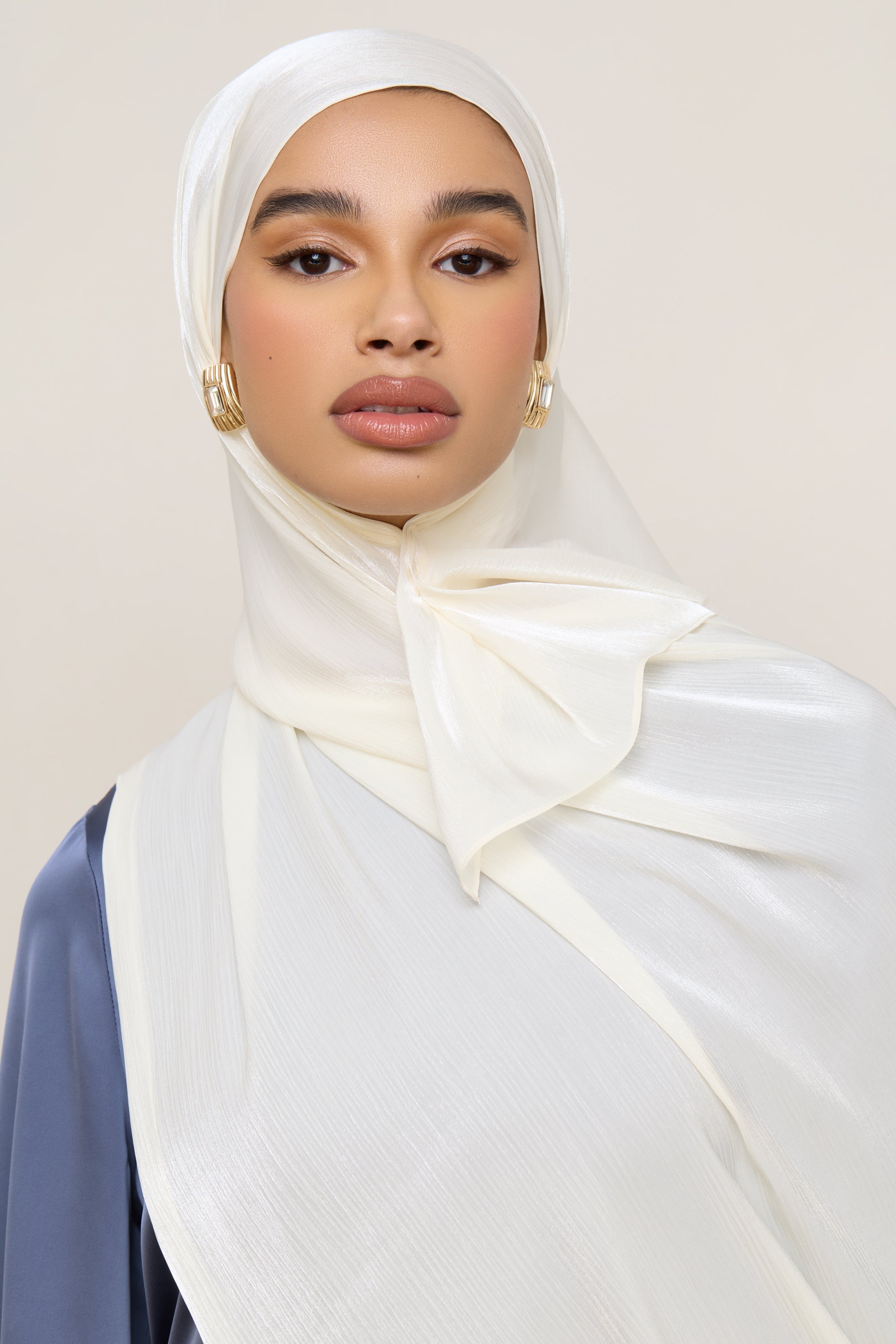 Shimmer Chiffon Hijab - Ivory