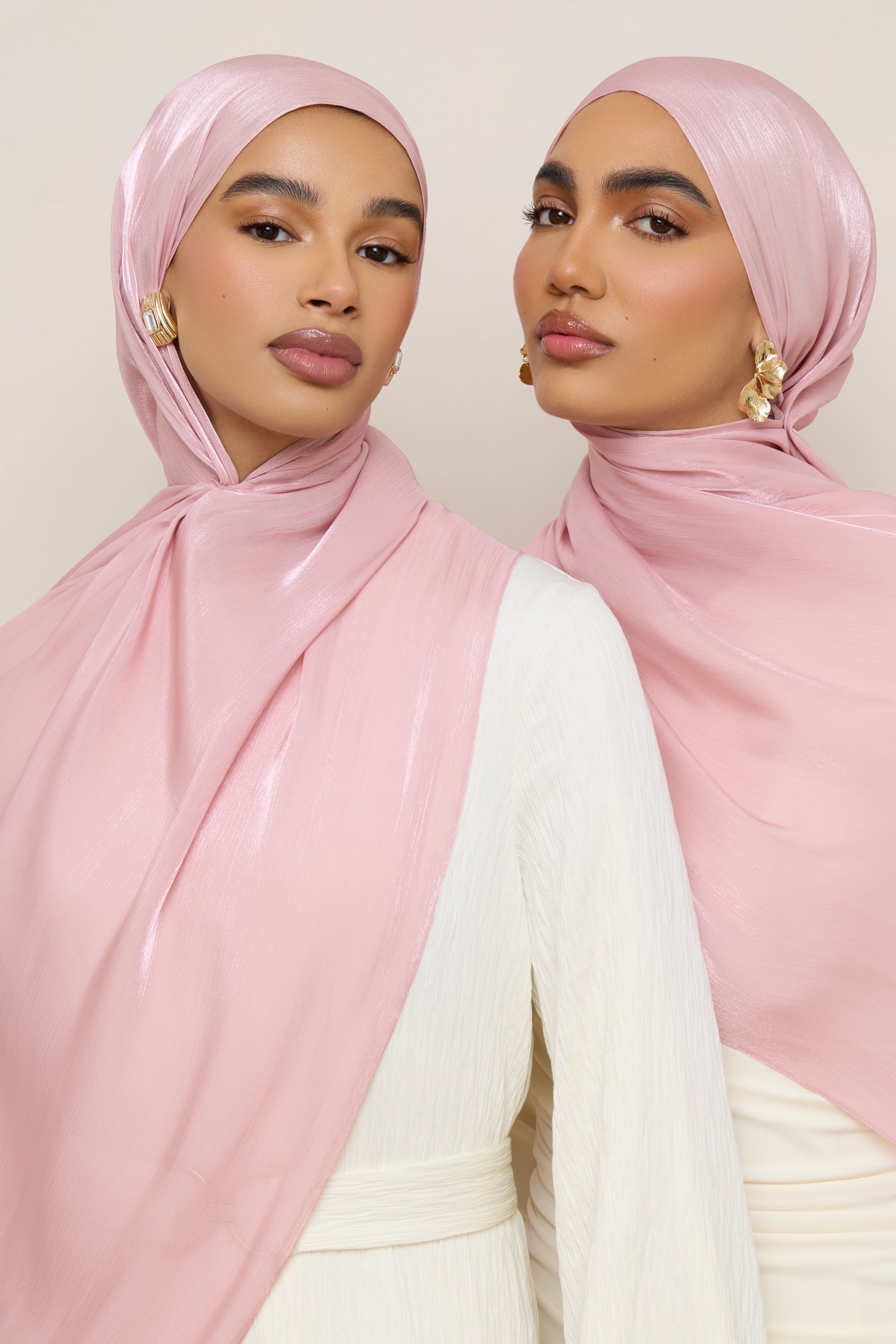 Shimmer Chiffon Hijab - Pink