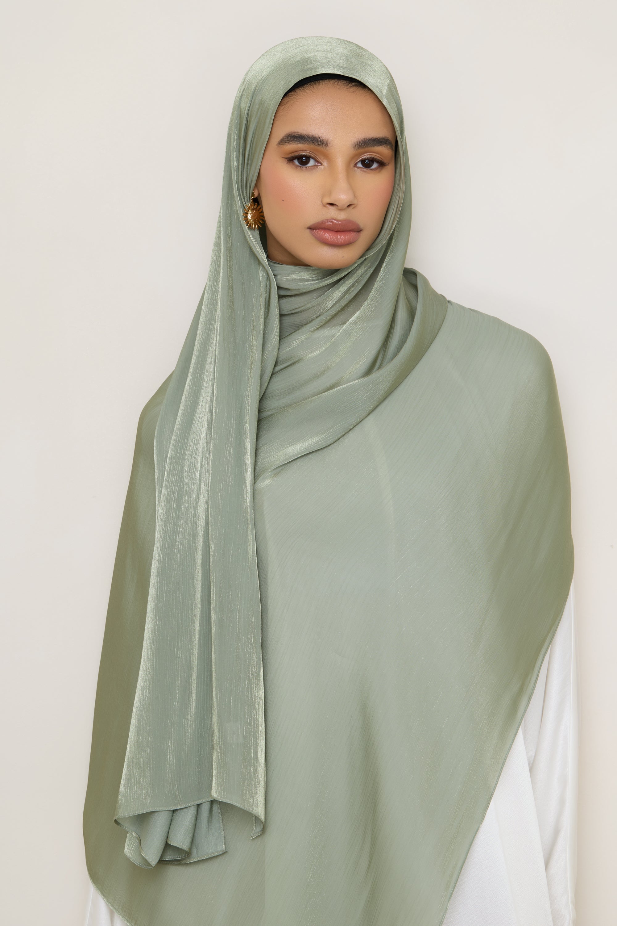 Shimmer Chiffon Hijab - Sage Hijabs Veiled 