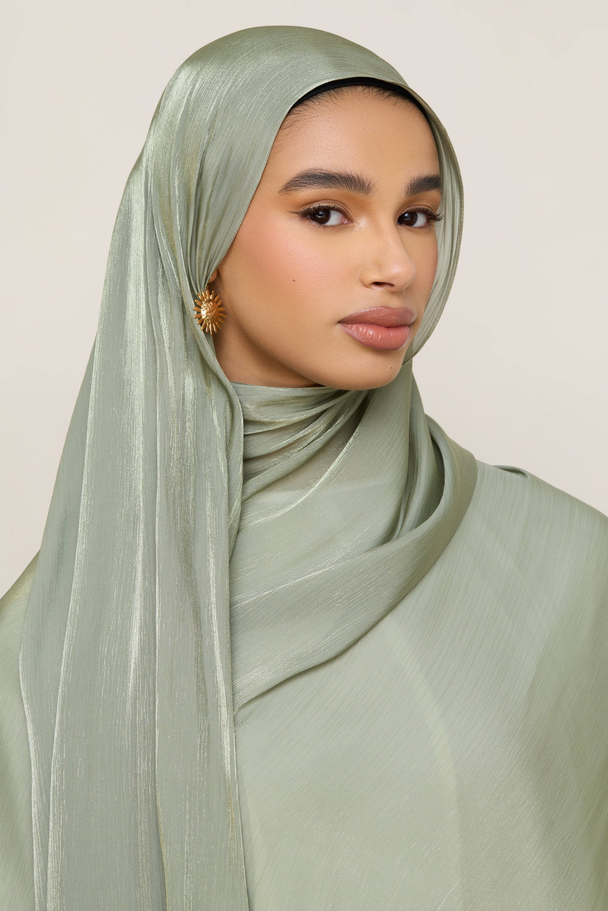 Shimmer Chiffon Hijab - Sage Hijabs Veiled 