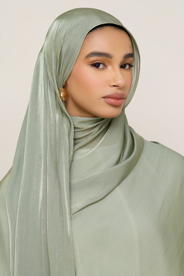Shimmer Chiffon Hijab - Sage Hijabs Veiled 