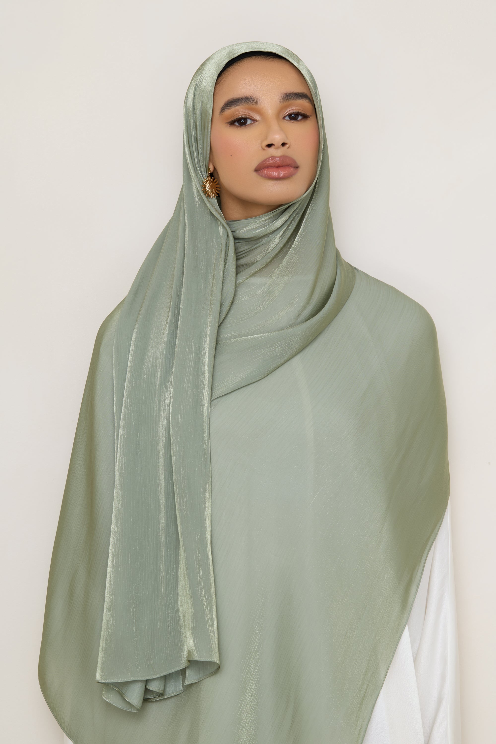 Shimmer Chiffon Hijab - Sage Hijabs Veiled 