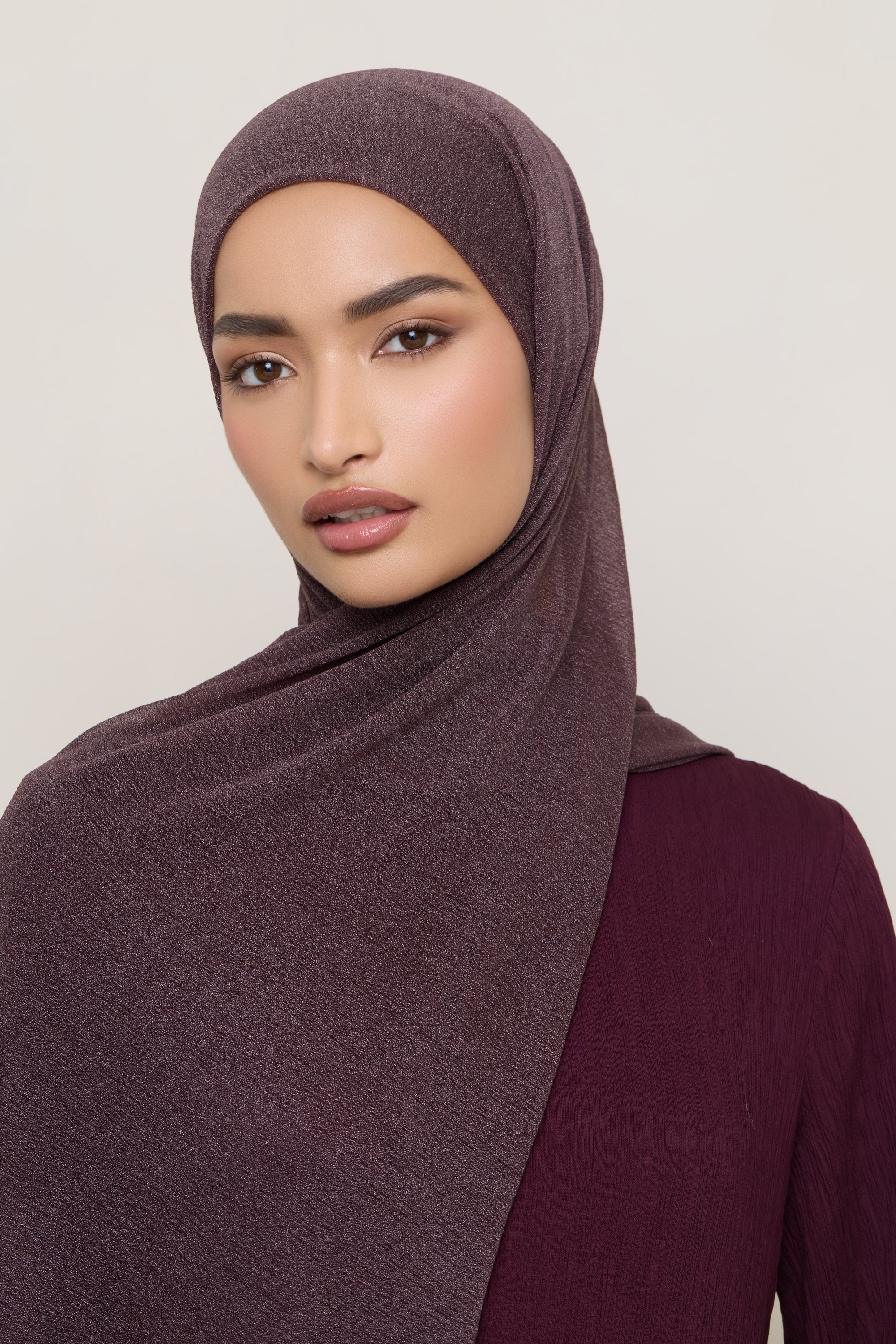Shimmer Stretch Hijab - Truffle Hijabs Veiled 