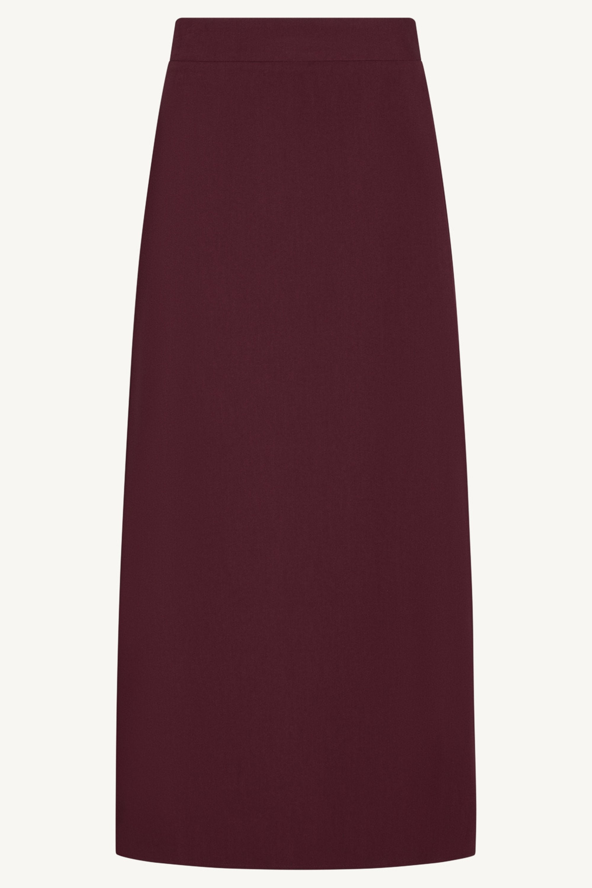 Side Pleat Maxi Skirt - Cherry Lacquer Abayas Veiled 