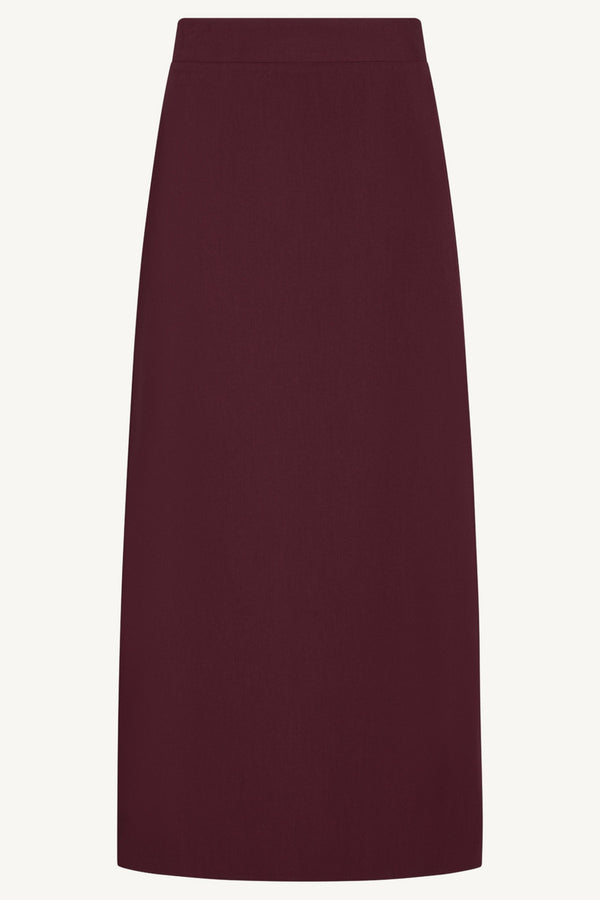 Side Pleat Maxi Skirt - Cherry Lacquer Abayas Veiled 