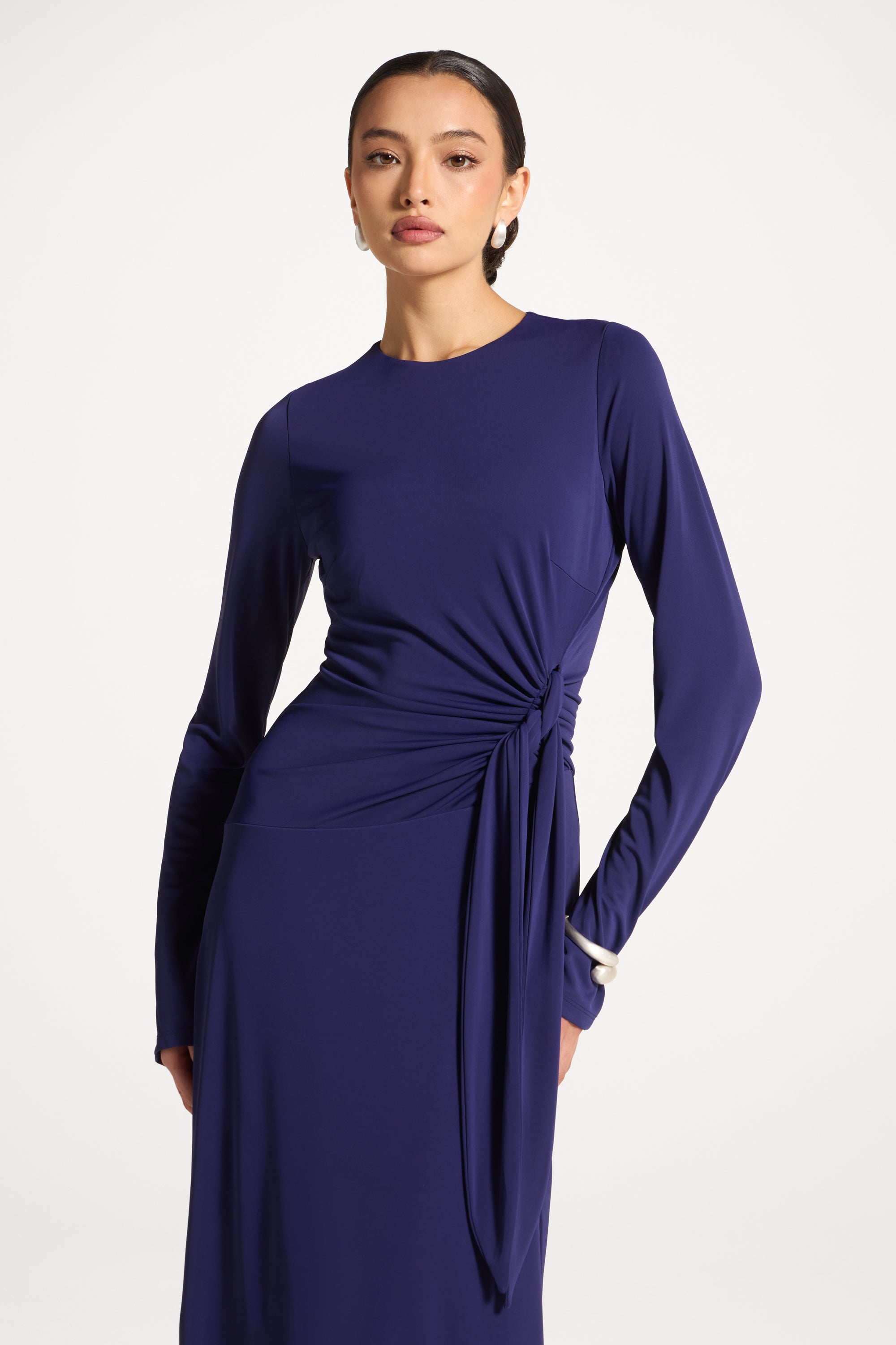 Side Tie Maxi Dress - Future Dusk Abayas Veiled 