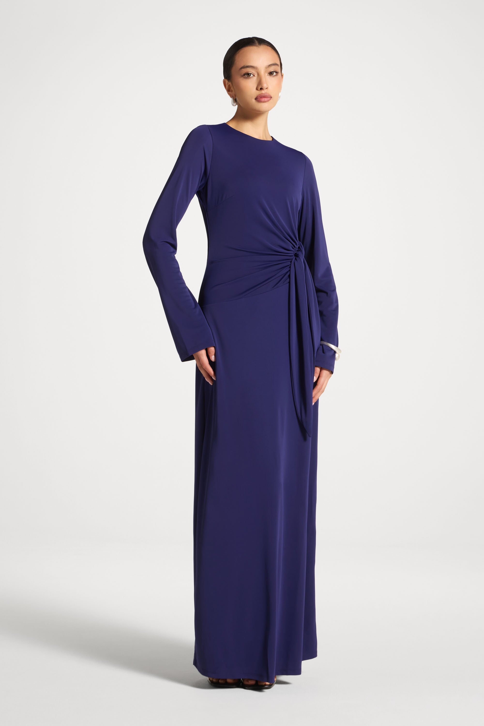 Side Tie Maxi Dress - Future Dusk Abayas Veiled 