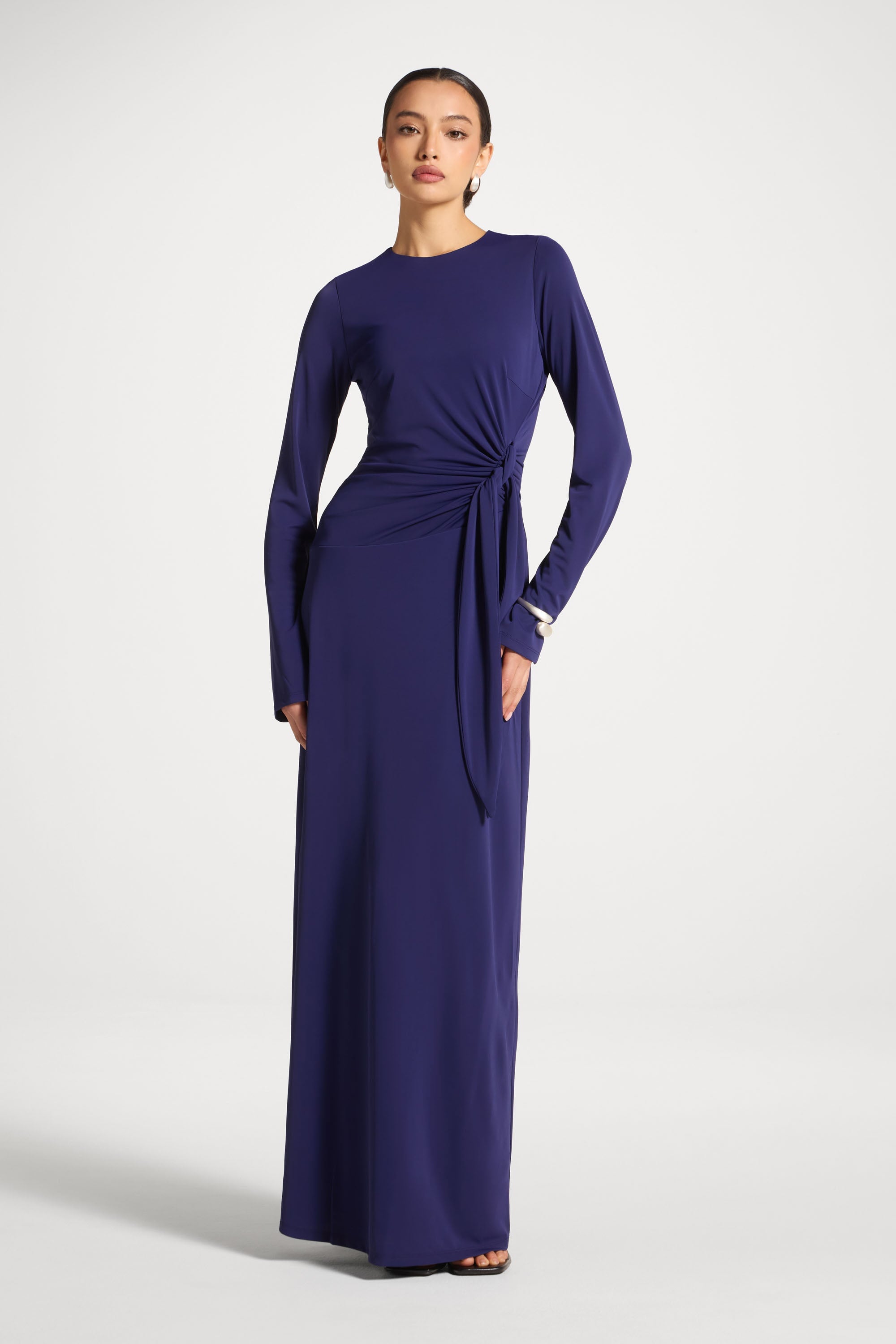 Side Tie Maxi Dress - Future Dusk Abayas Veiled 