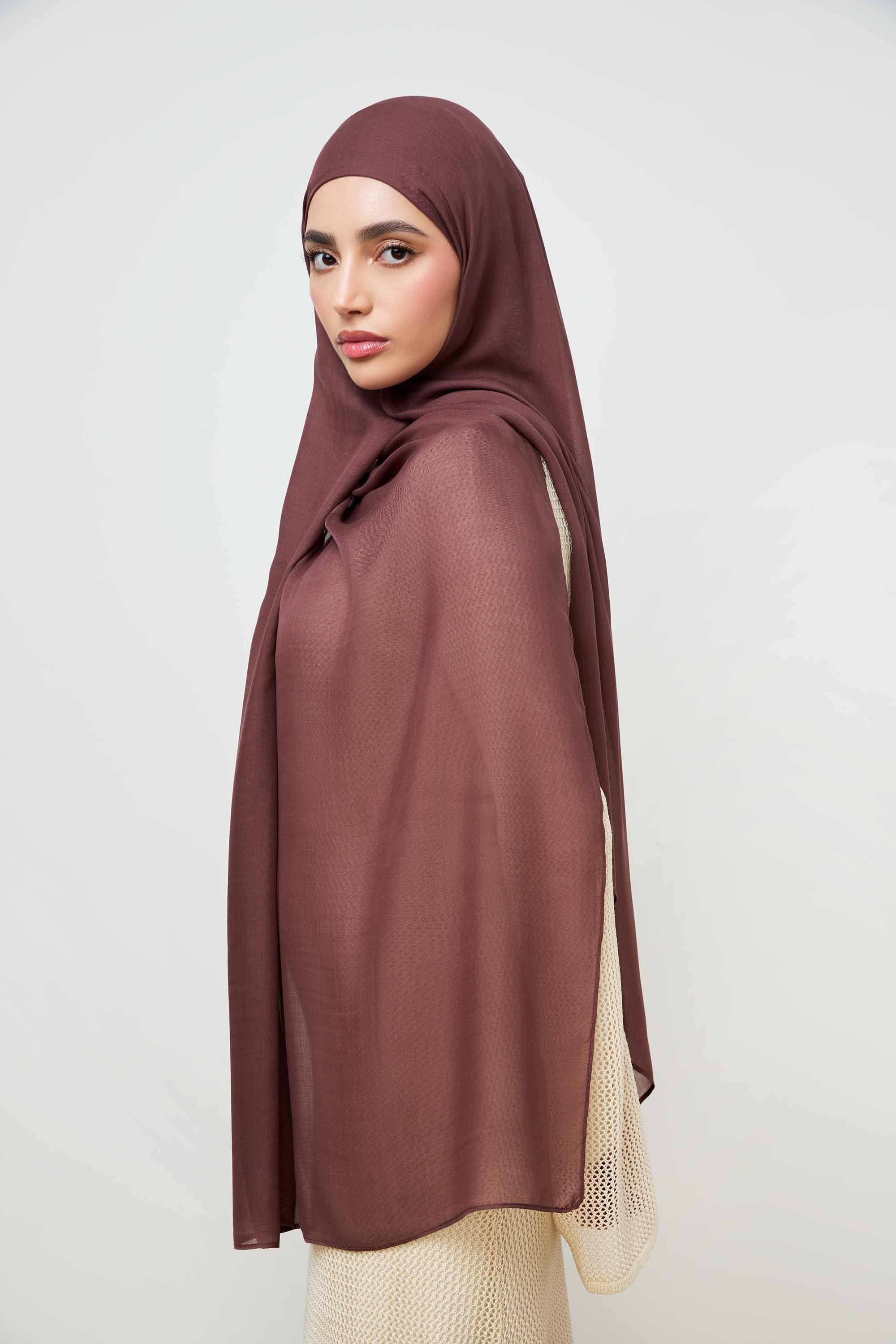 Signature Modal Hijab - Mahogany Veiled 