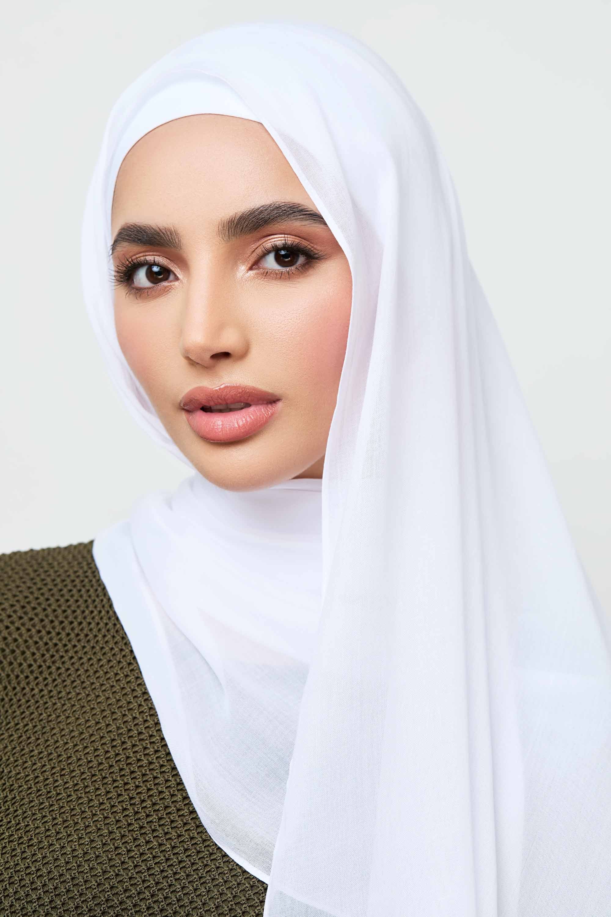 Signature Modal Hijab - White Veiled 