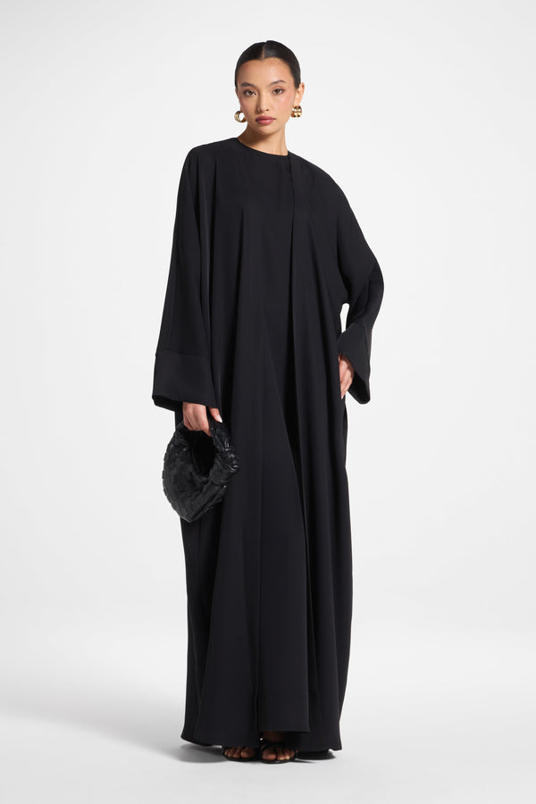 Signature Open Abaya - Black Abayas Veiled 