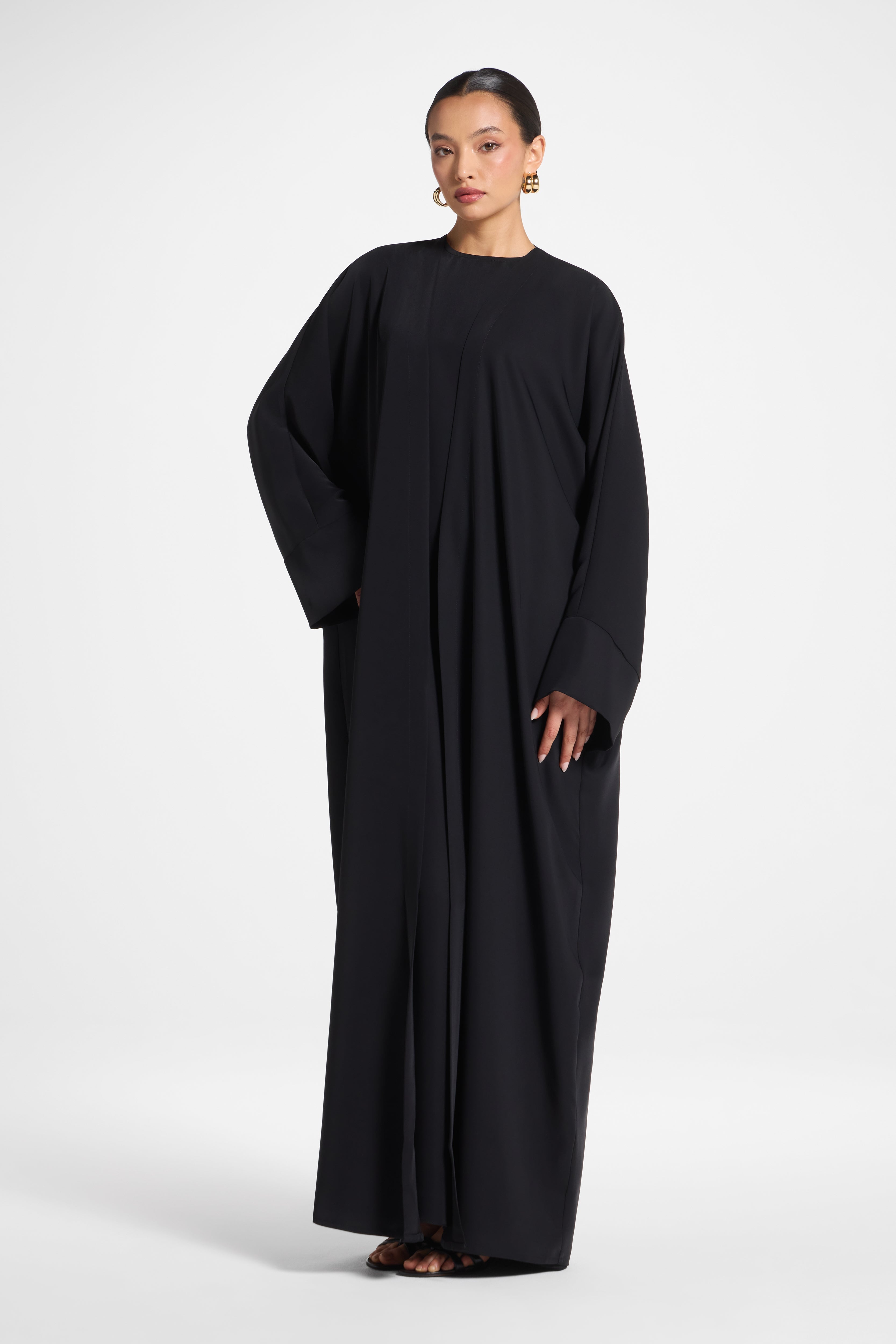 Signature Open Abaya - Black Abayas Veiled 