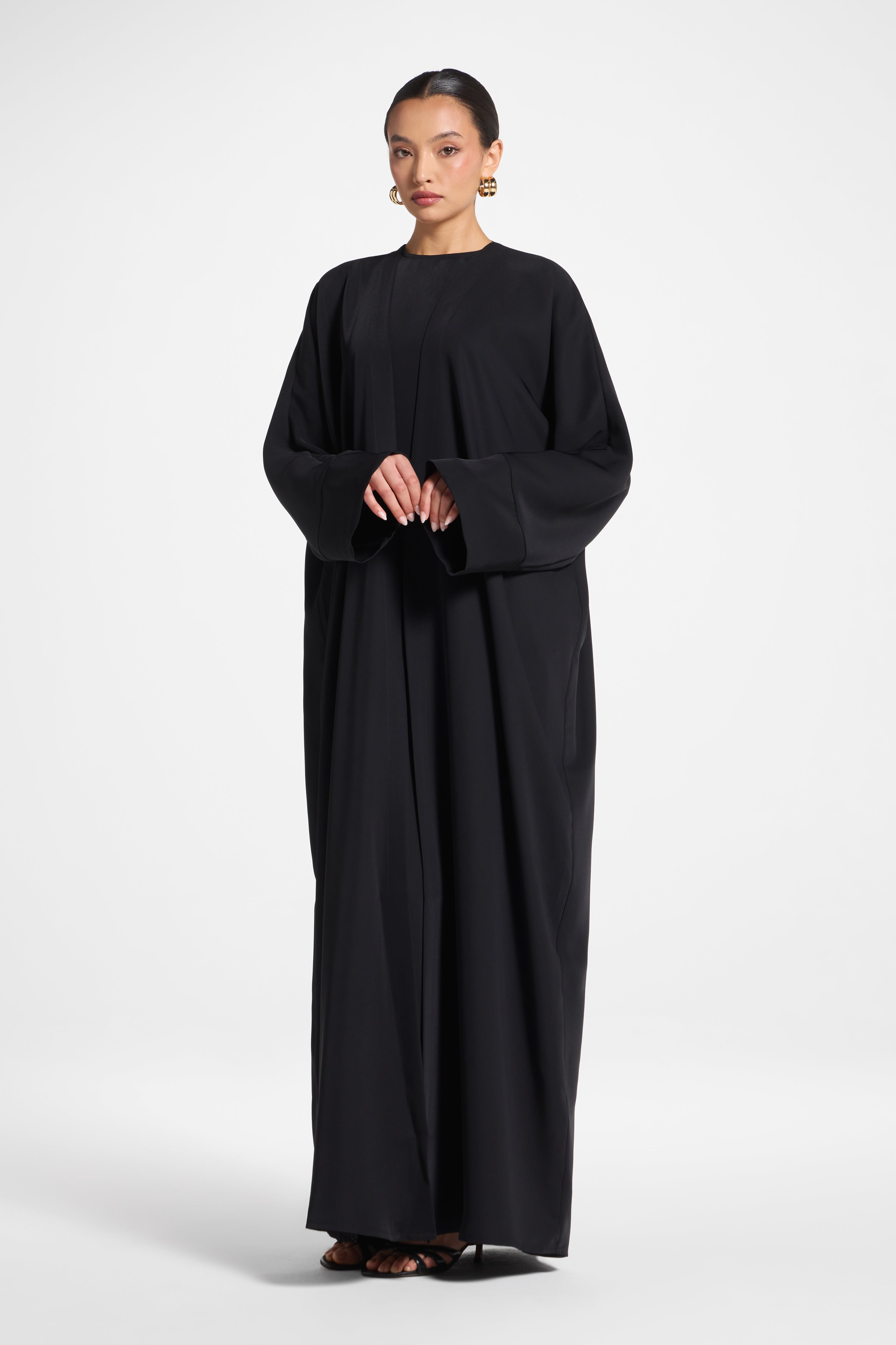 Signature Open Abaya - Black Abayas Veiled 