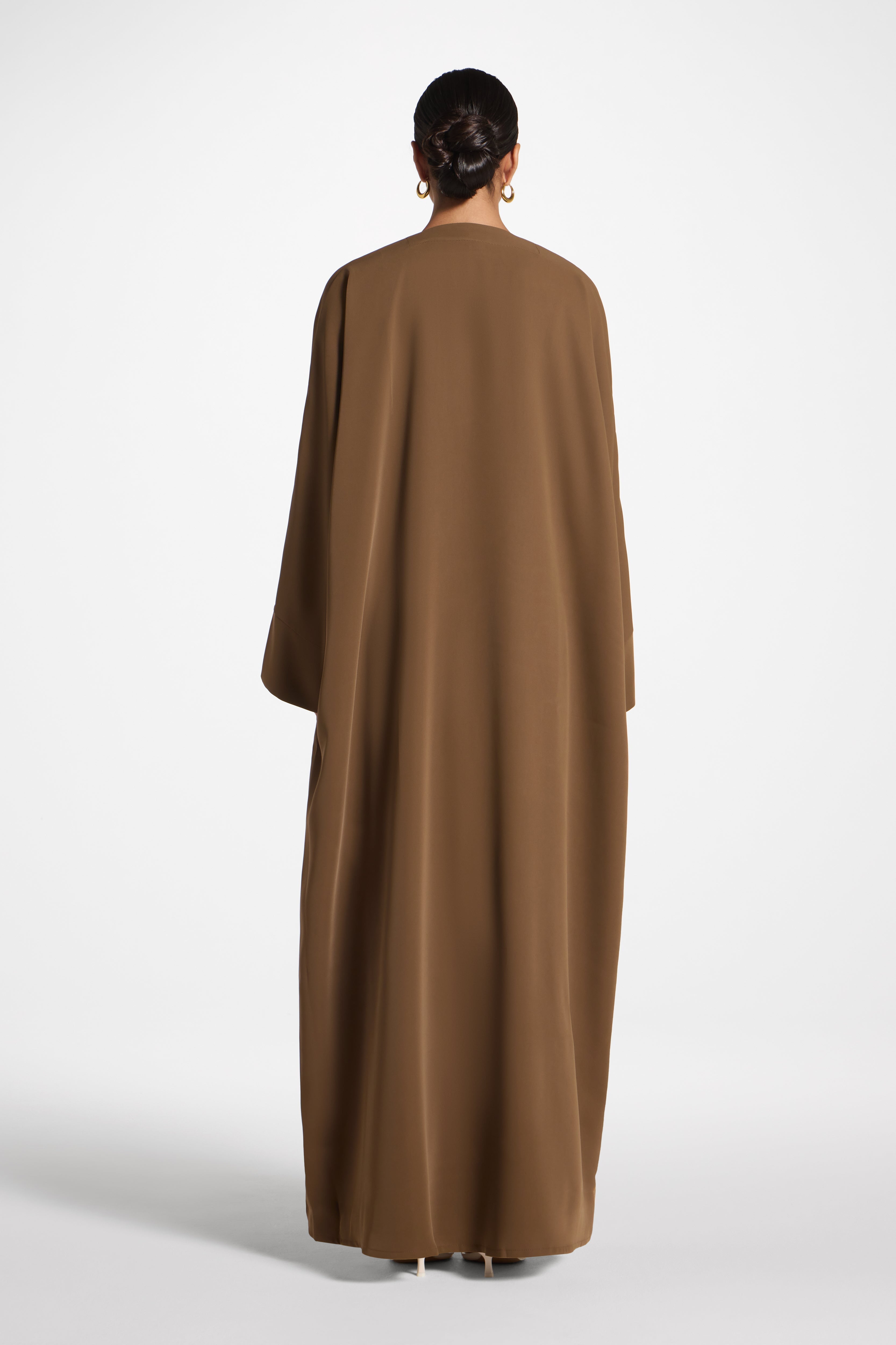 Signature Open Abaya - Chocolate Abayas Veiled 