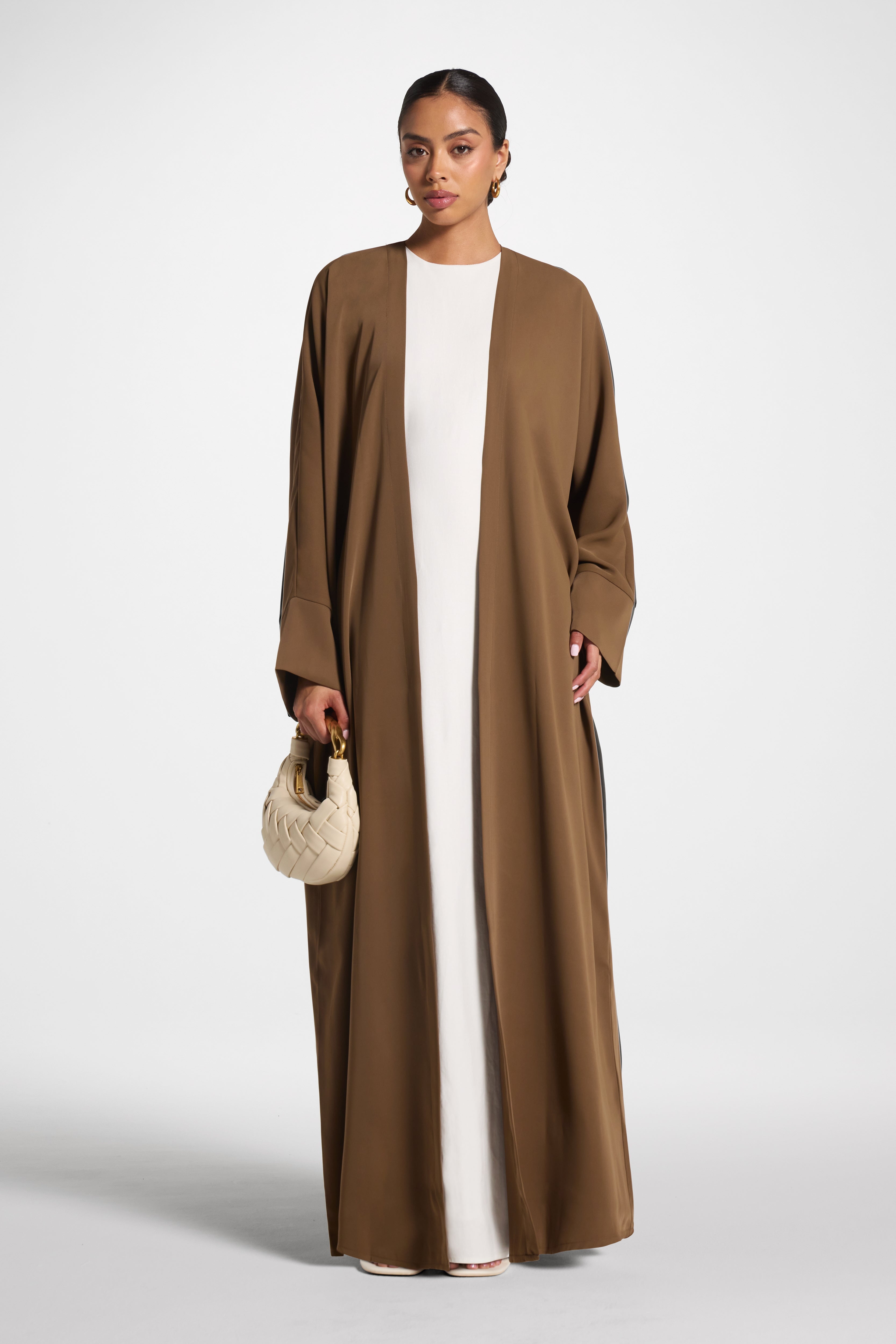 Signature Open Abaya - Chocolate Abayas Veiled 