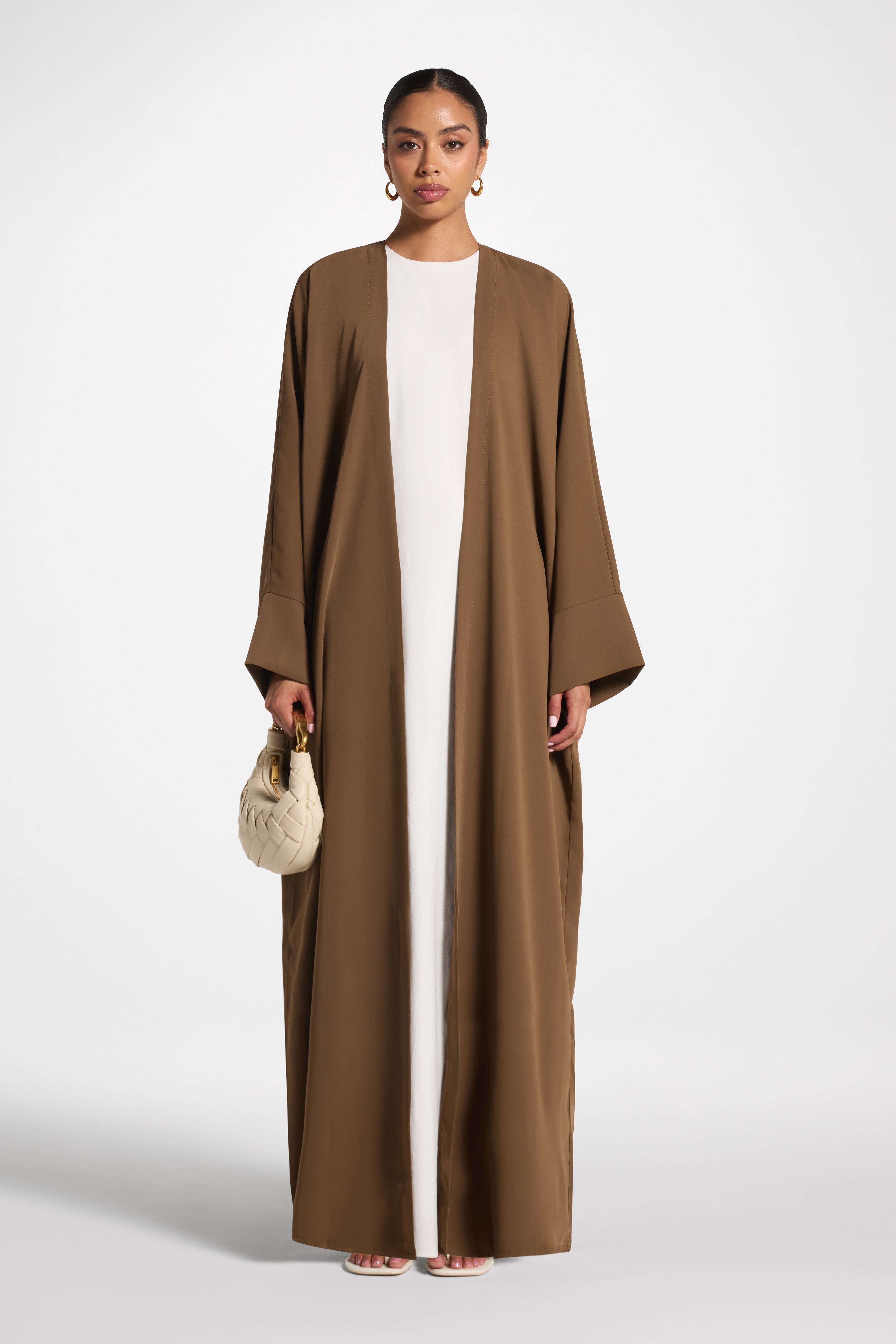 Signature Open Abaya - Chocolate Abayas Veiled 