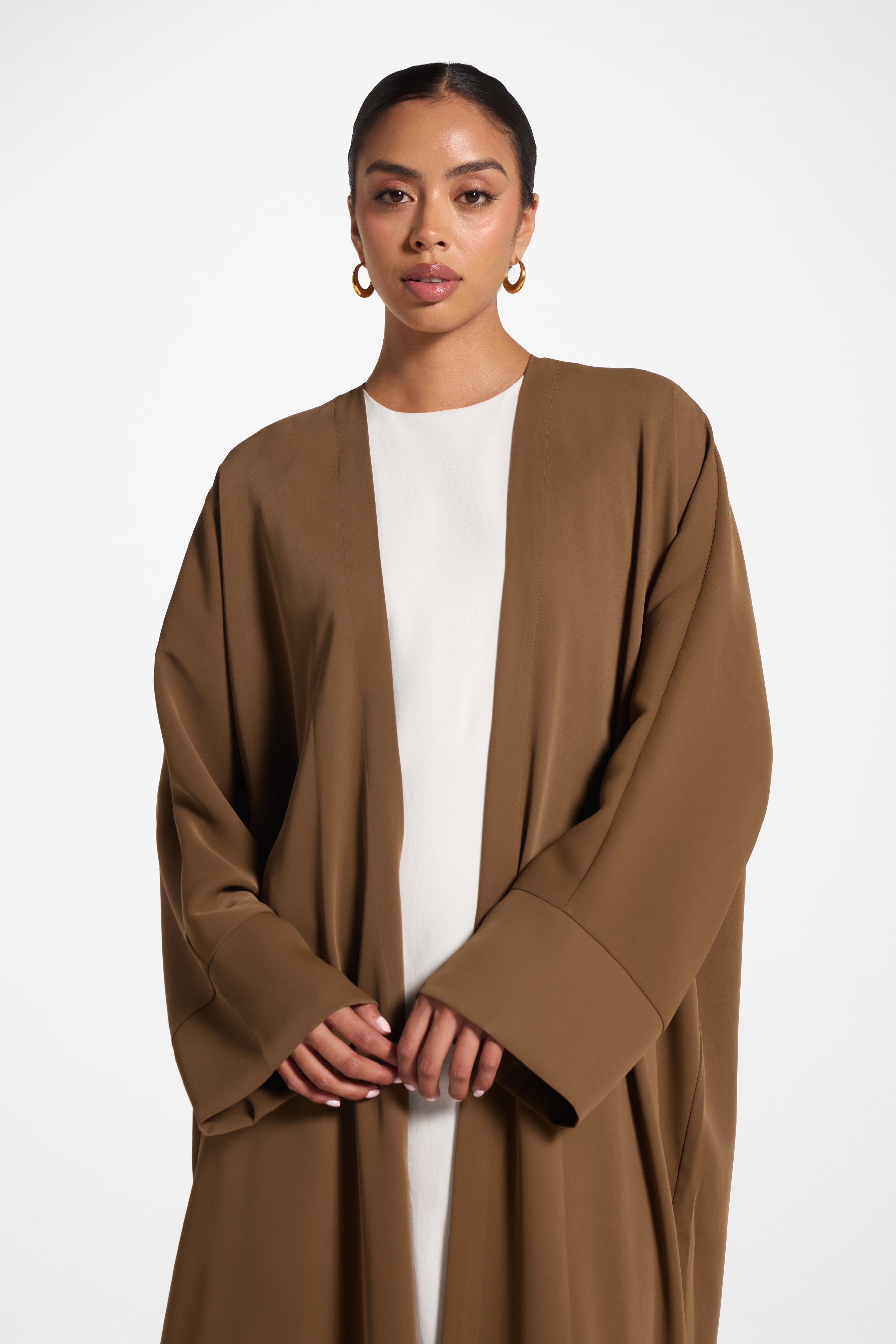 Signature Open Abaya - Chocolate Abayas Veiled 