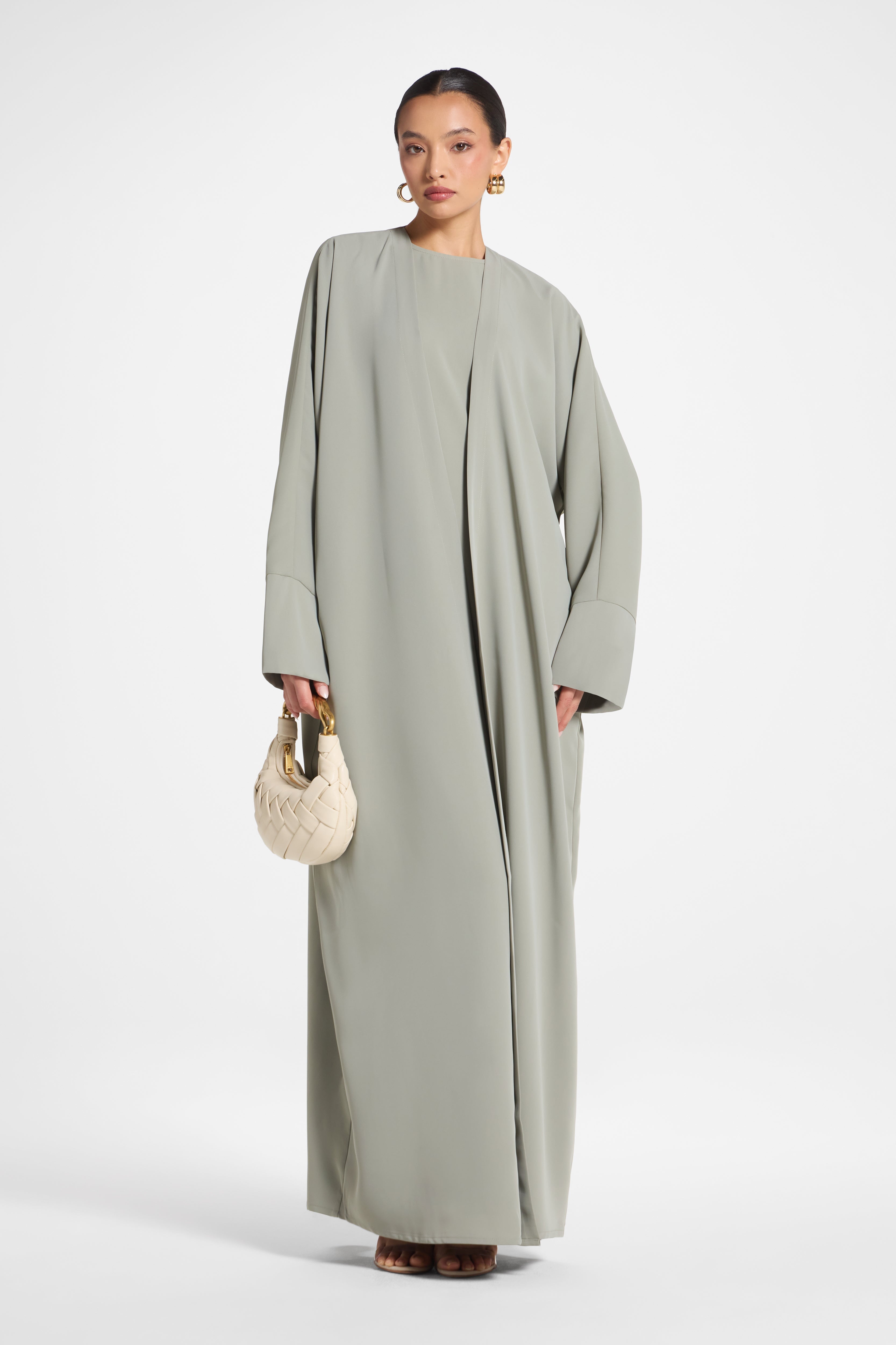 Signature Open Abaya - Dusty Olive Abayas Veiled 