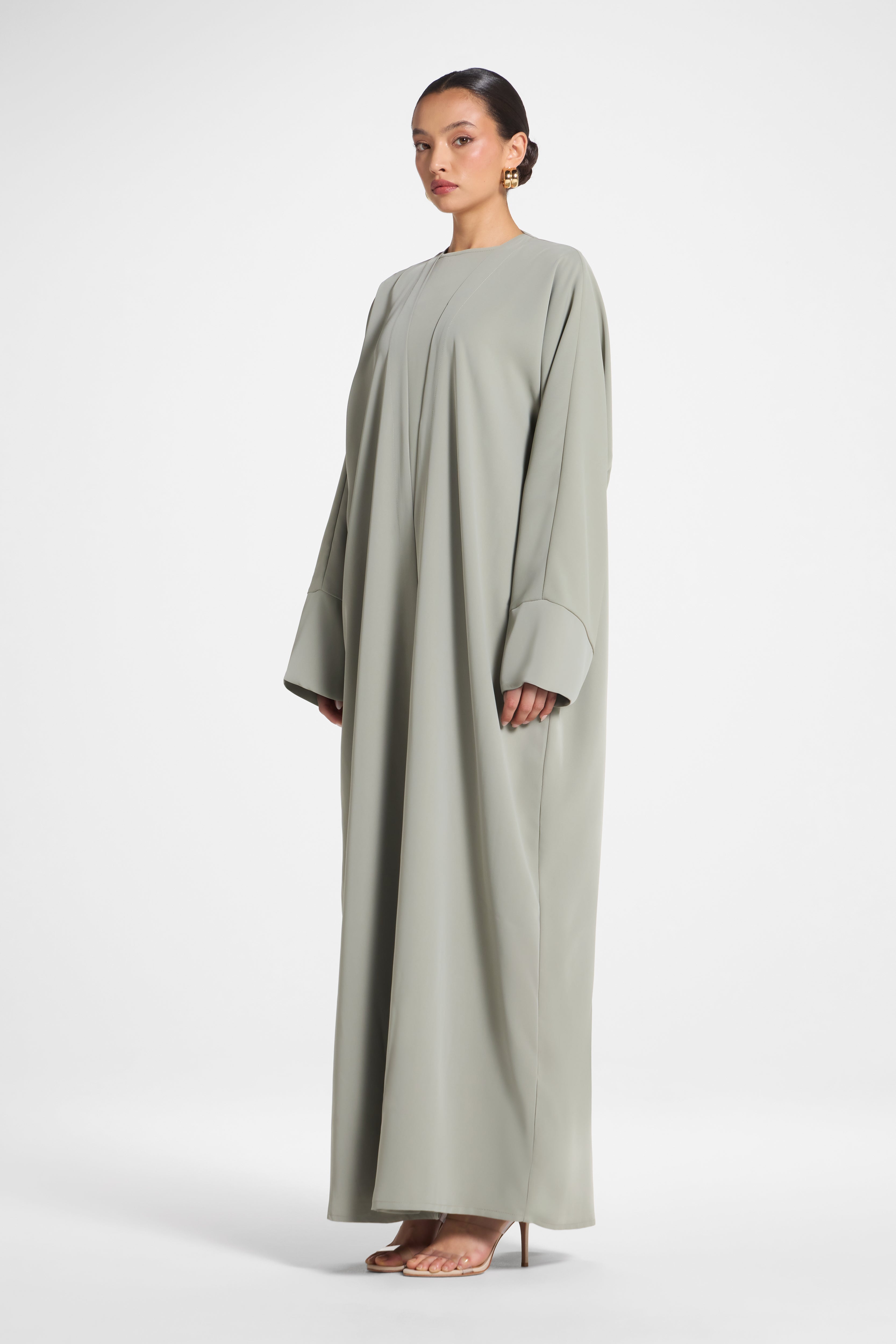 Signature Open Abaya - Dusty Olive Abayas Veiled 